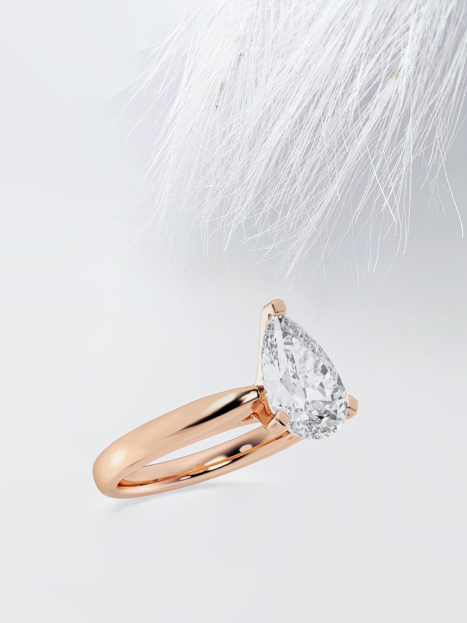 Pear Cut Moissanite Cathedral Diamond Engagement Ring For Women