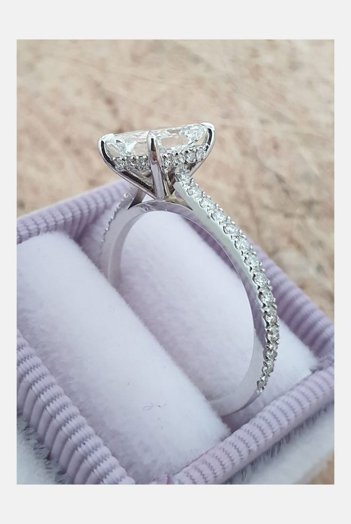 moissanite rings 14k white gold
