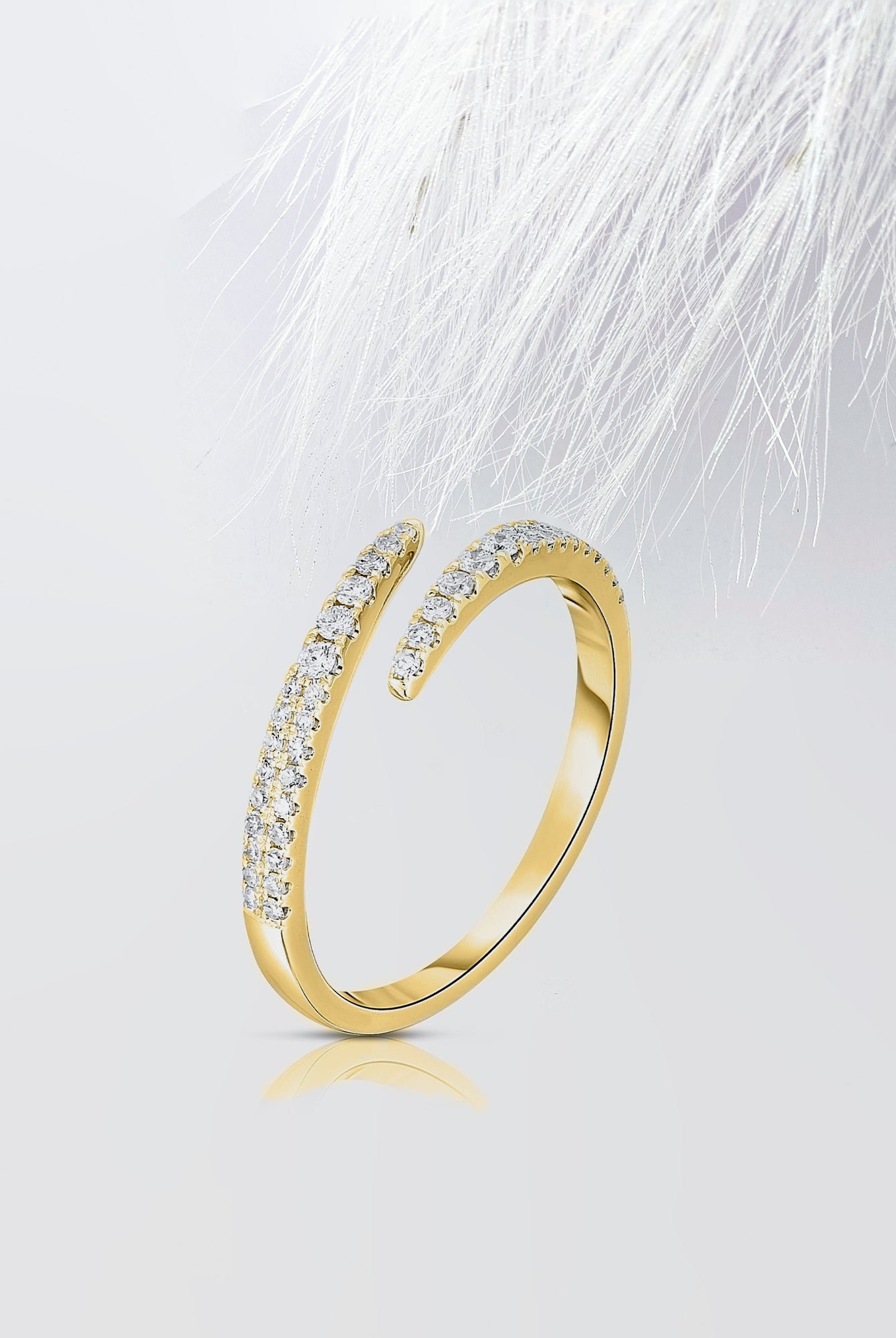 1.70mm Round Cut Moissanite Open Diamond Wrap Wedding Band