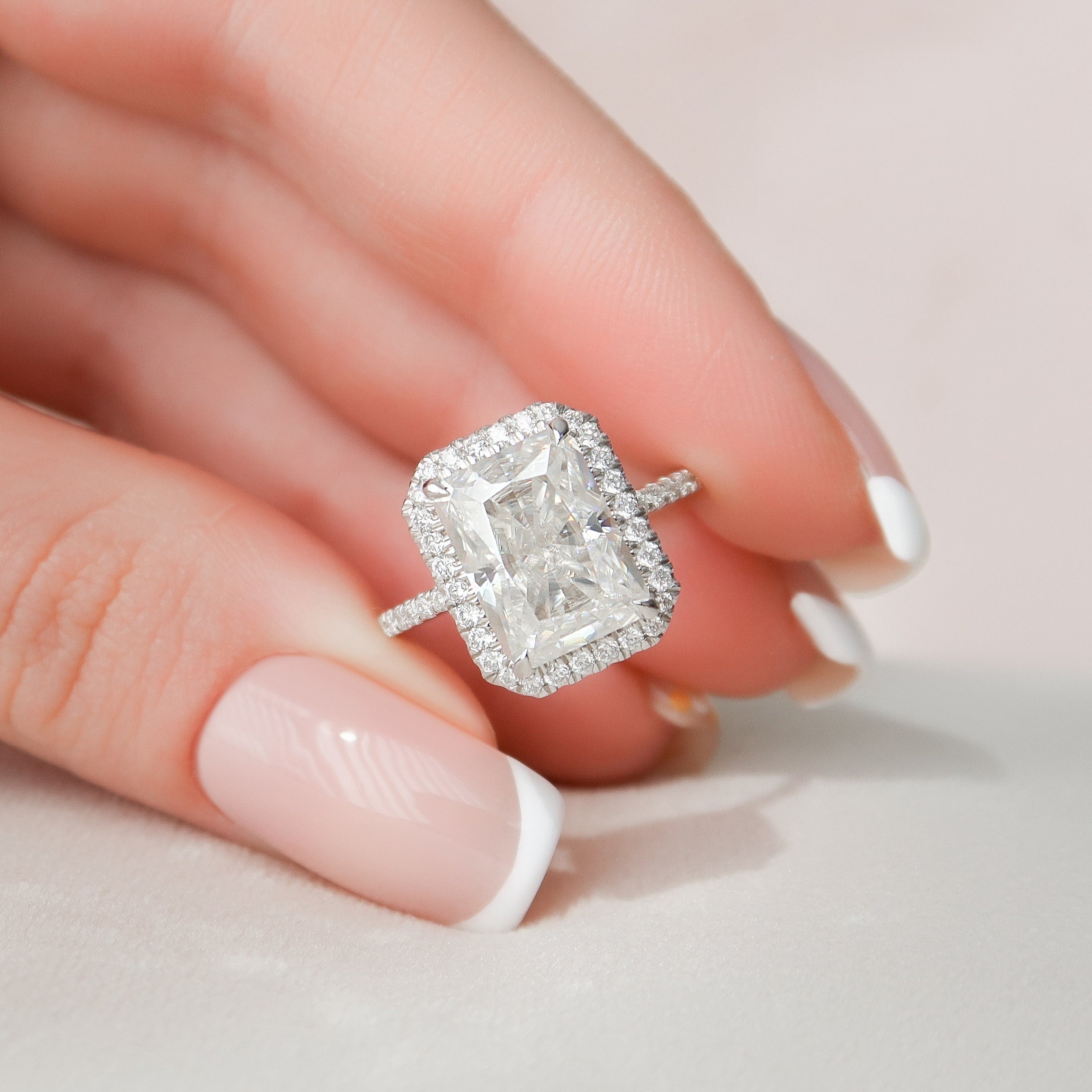 5.0CT Radiant Moissanite Ring