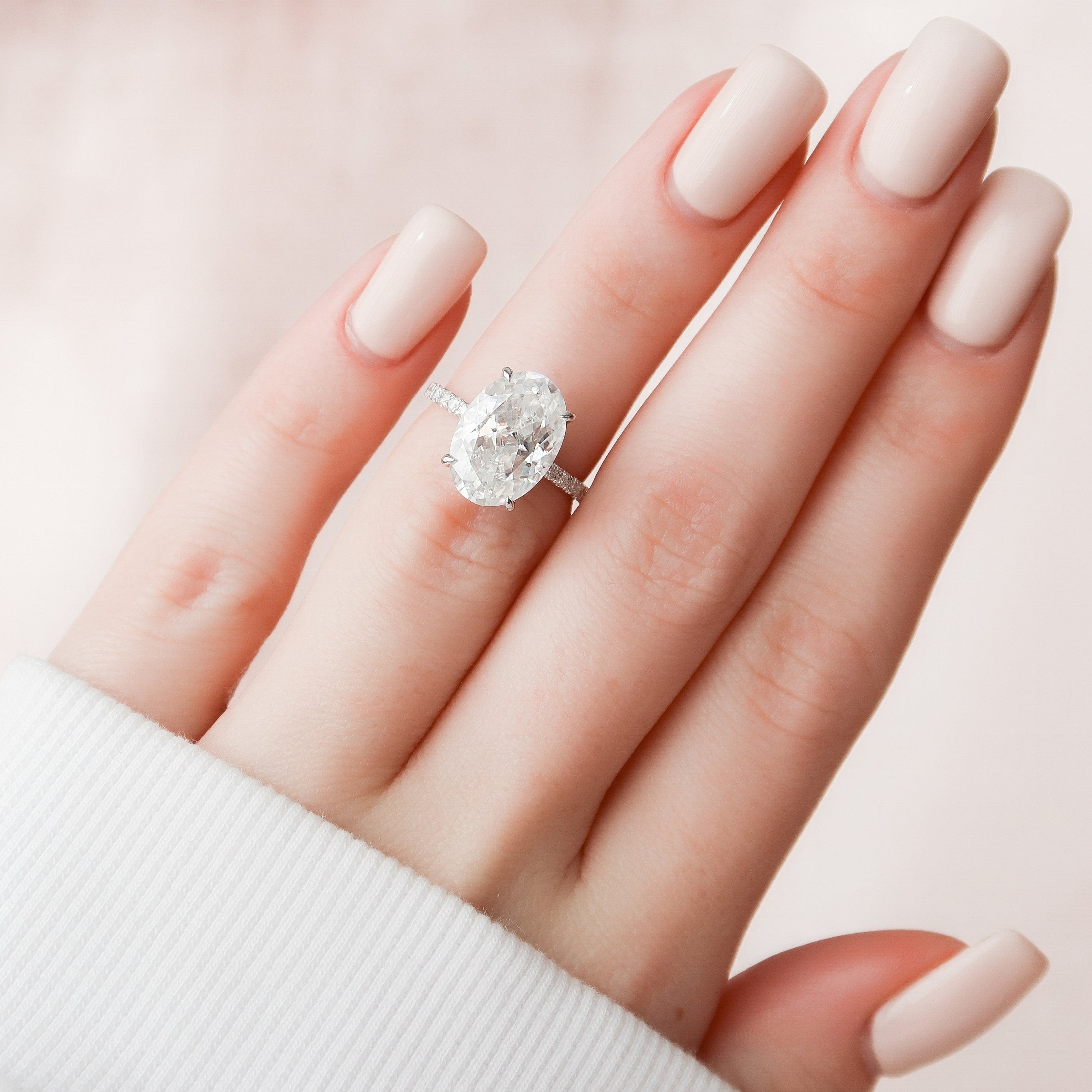 Oval Pave Engagement Ring