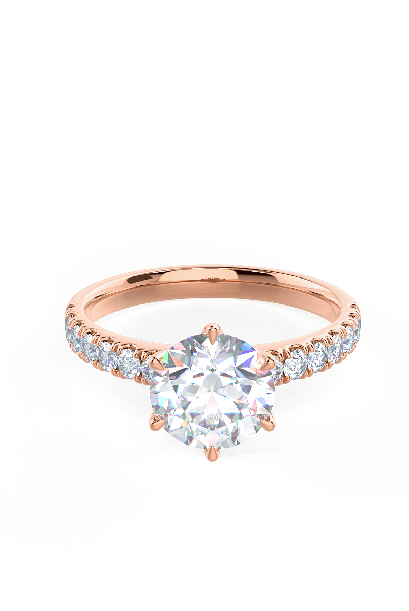 2.0CT Round Brilliant Cut Moissanite Pave Diamond Engagement Ring