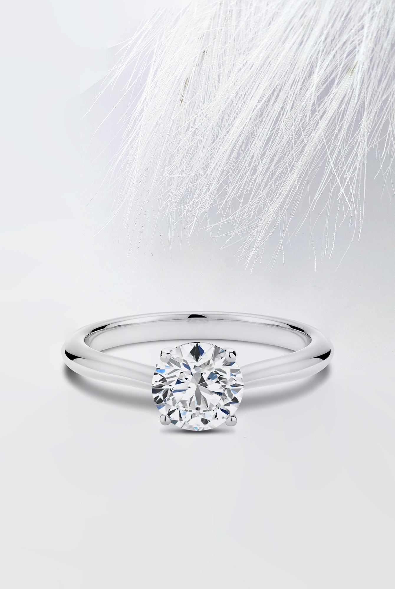 Round Cut Hidden Halo Diamond Moissanite Engagement Ring For Women