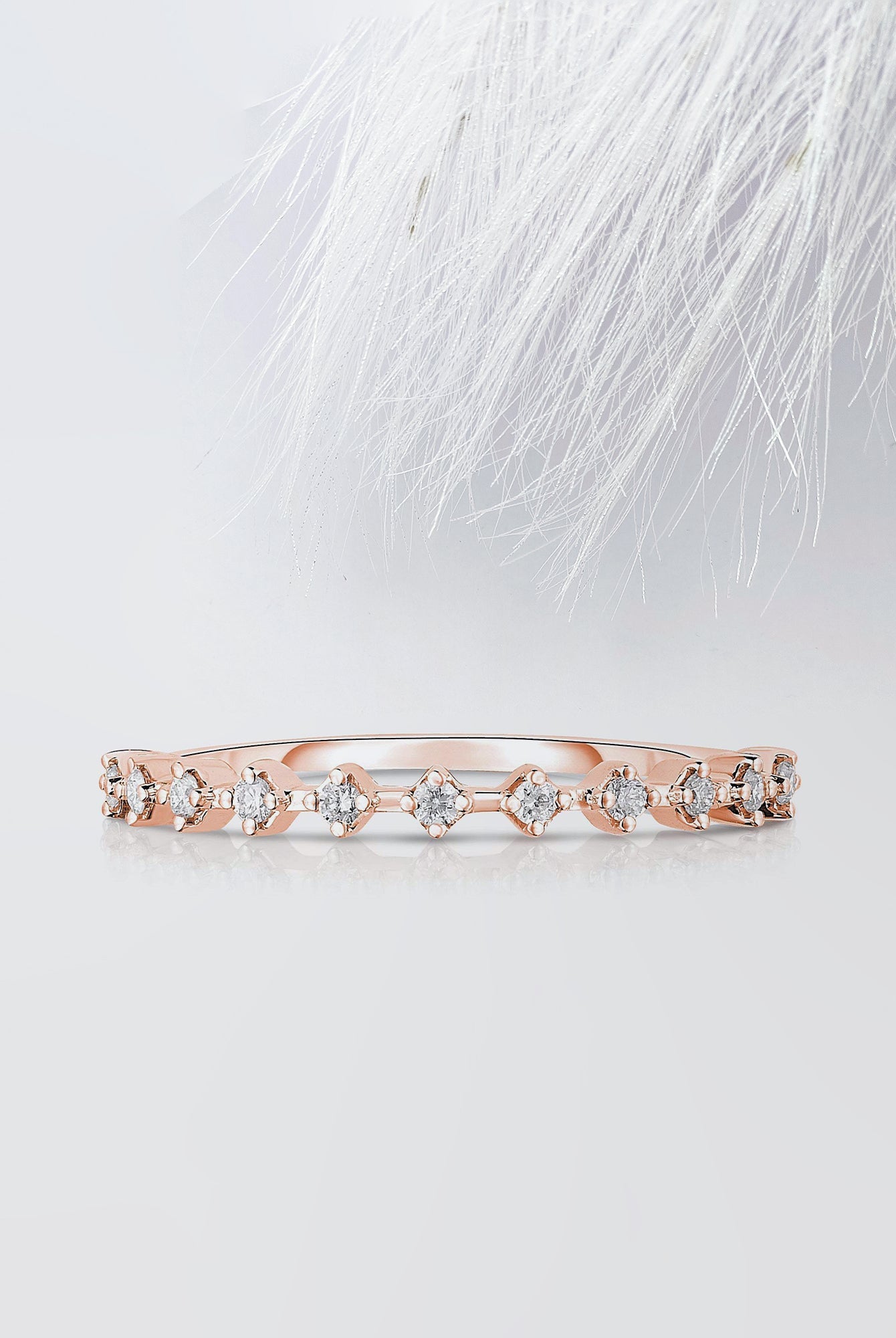 1.0mm Round Cut Moissanite Petite Diamond Wedding Band