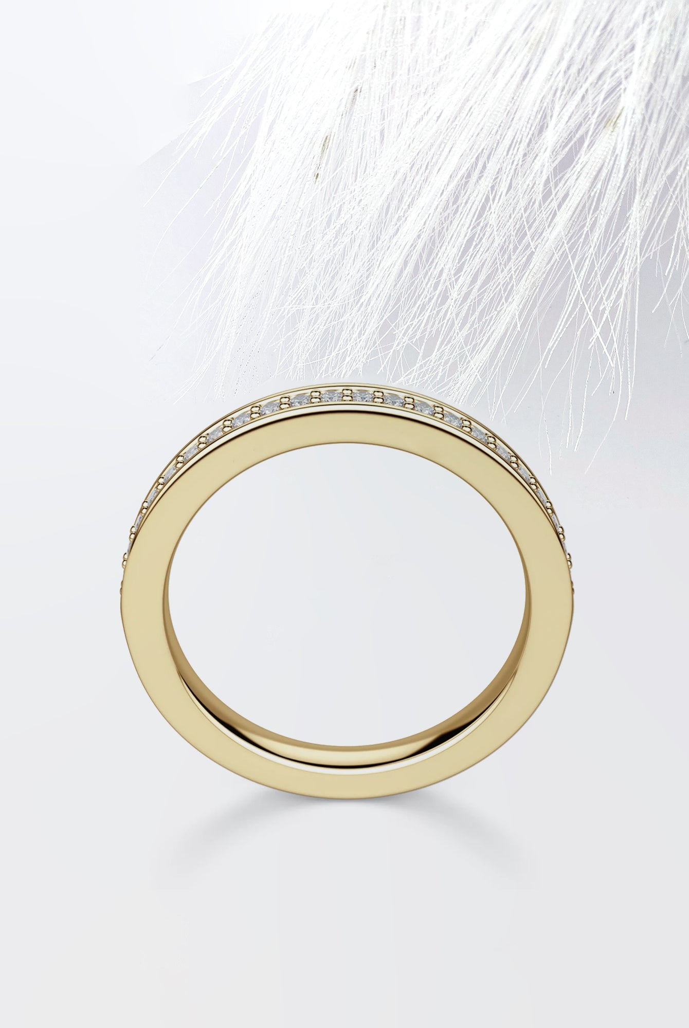 Round Cut Moissanite Channel Set Diamond Wedding Band