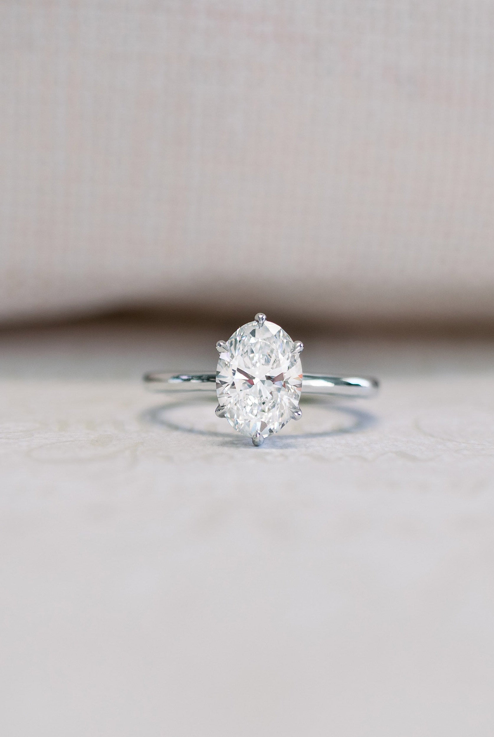 1.50ct Oval Six Prong Moissanite Diamond Solitaire Engagement Ring