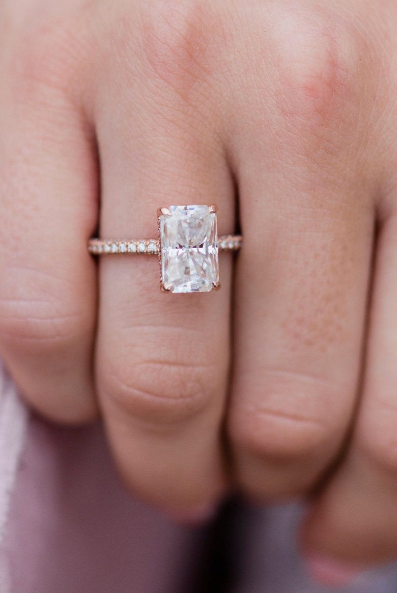 Moissanite engagement ring sets