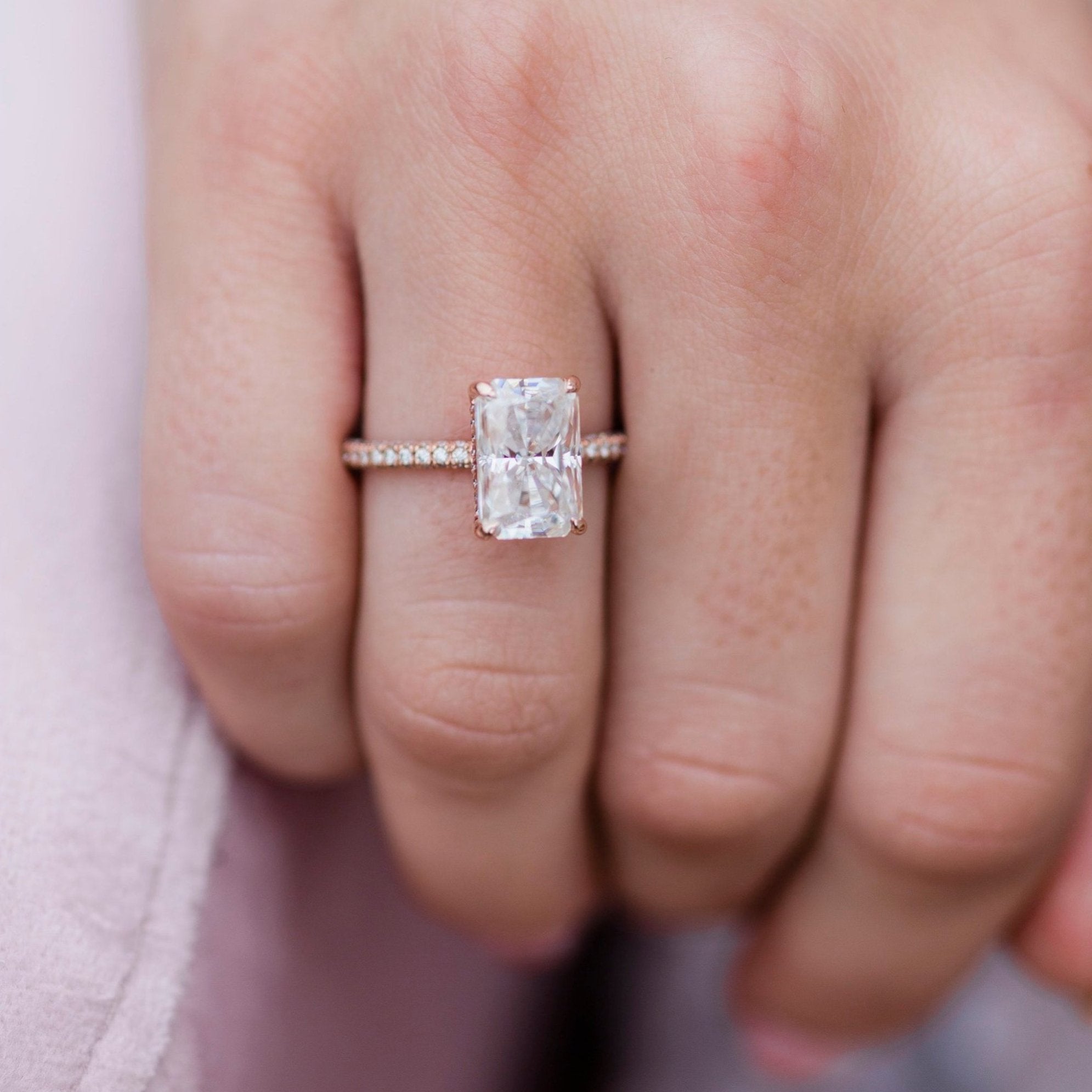 Moissanite engagement ring sets