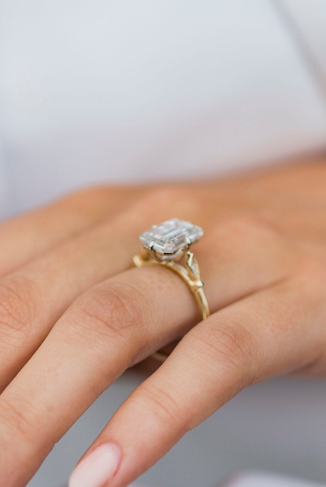Romantic moissanite engagement