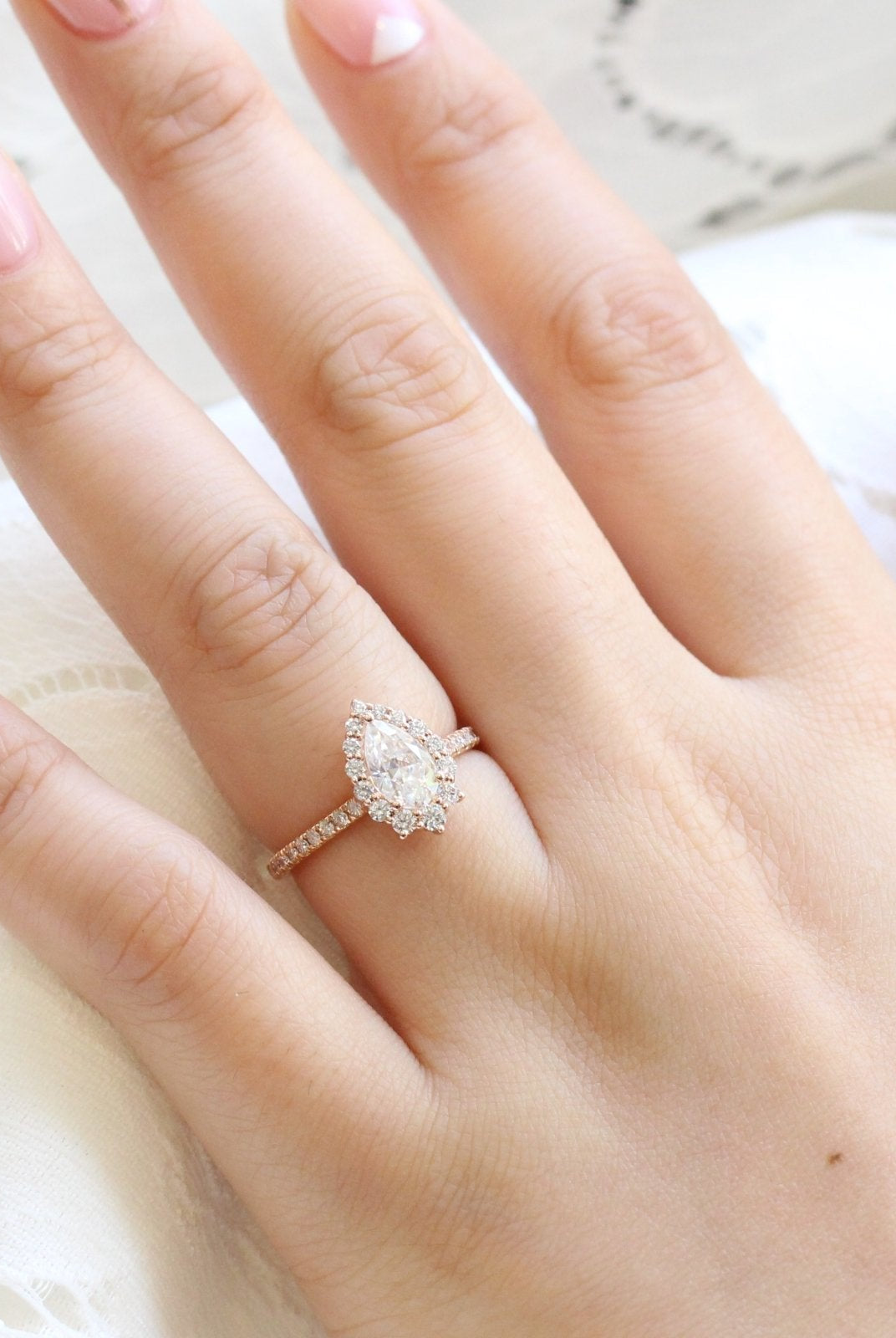 Moissanite wedding jewelry for summer wedding