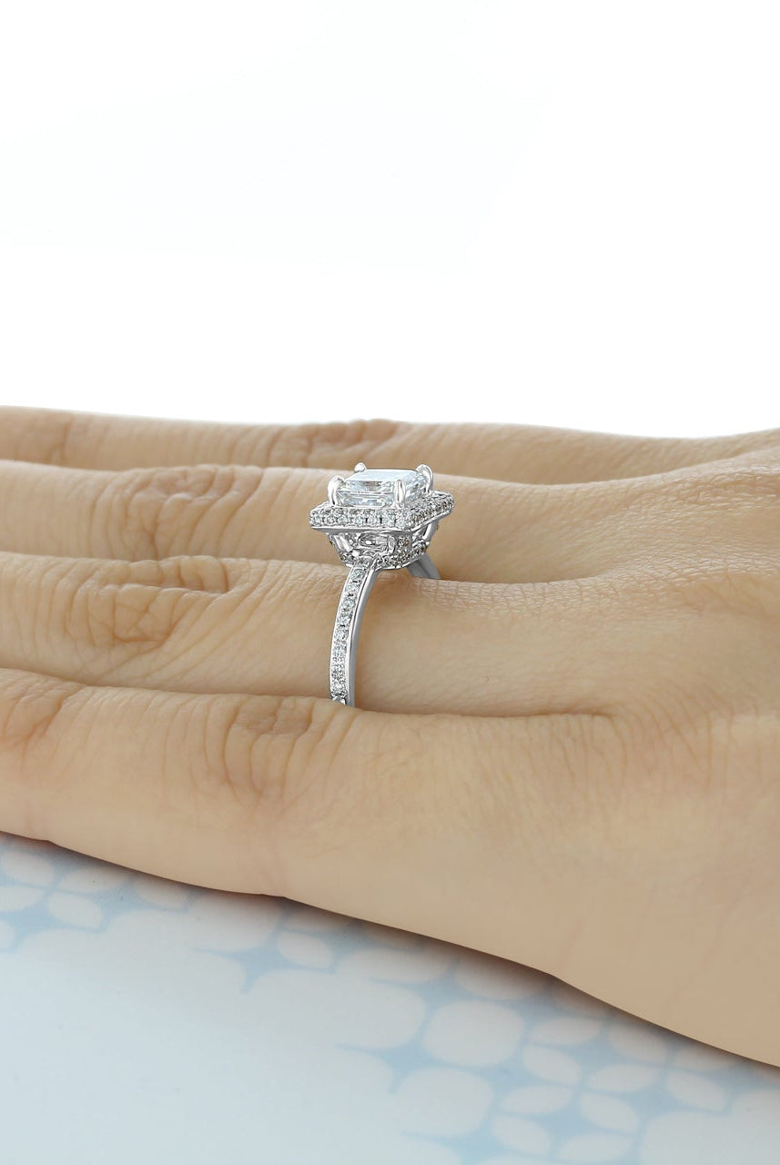 Moissanite wedding rings with side stones