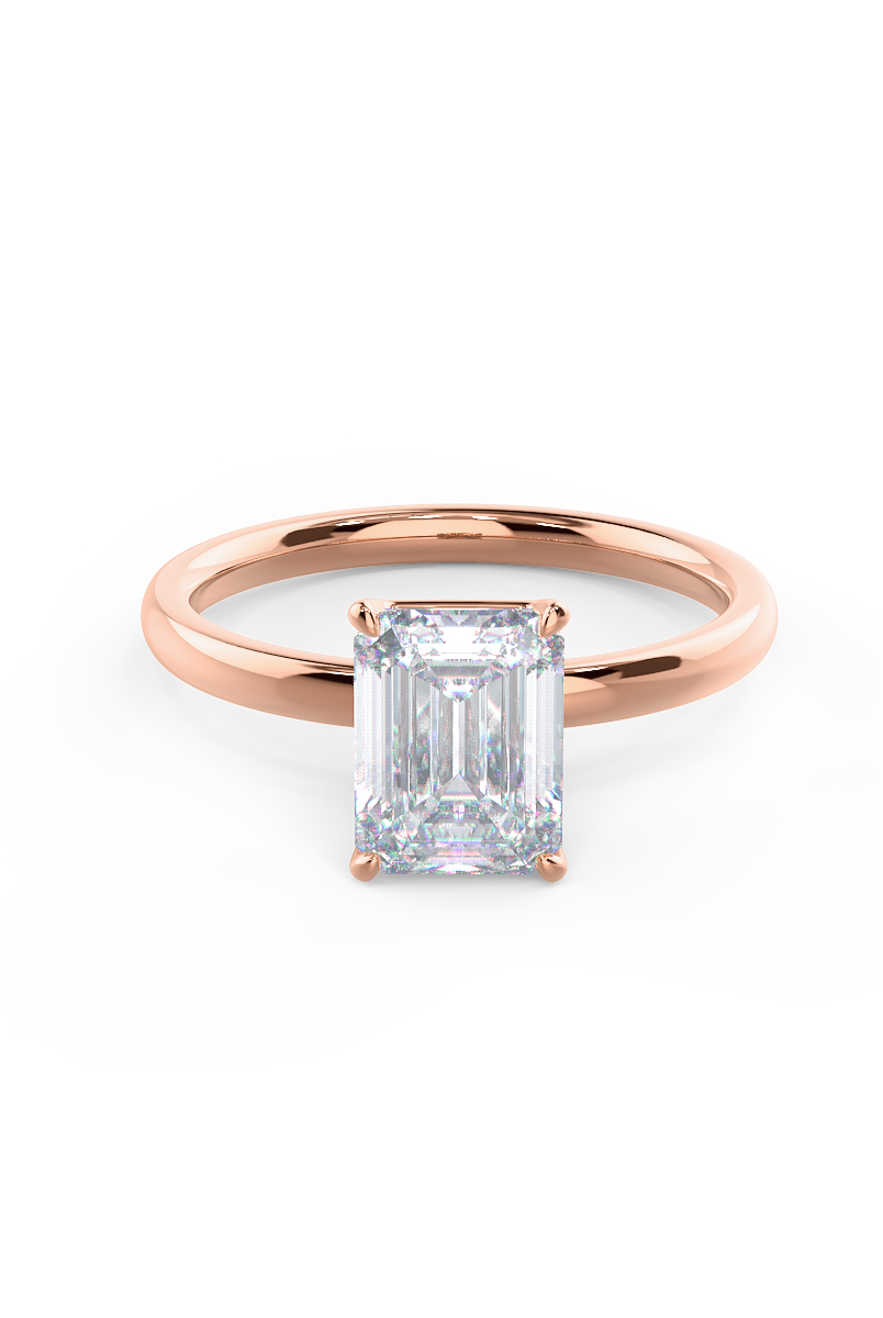 2.75ct Emerald Cut Moissanite Diamond Engagement Ring For Women With Solitaire Setting