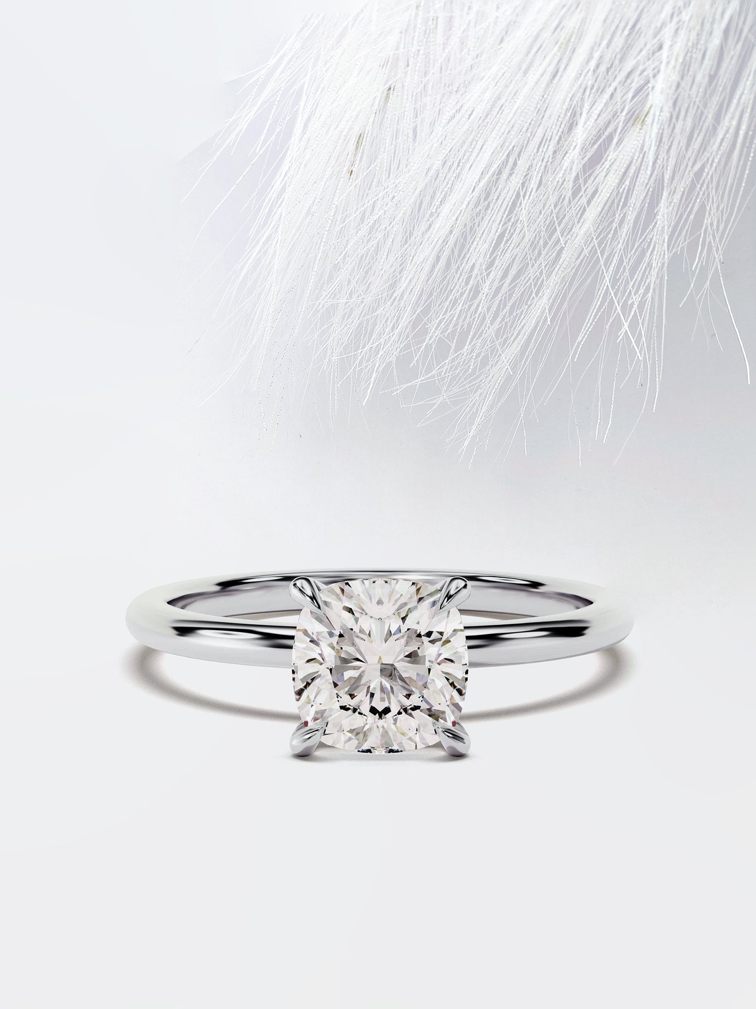 Cushion Cut Diamond Solitaire Moissanite Engagement Ring For Women