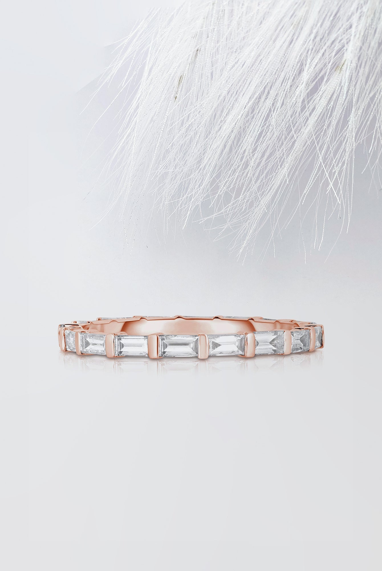 Baguette Cut Moissanite Bar Set Diamond Wedding Band