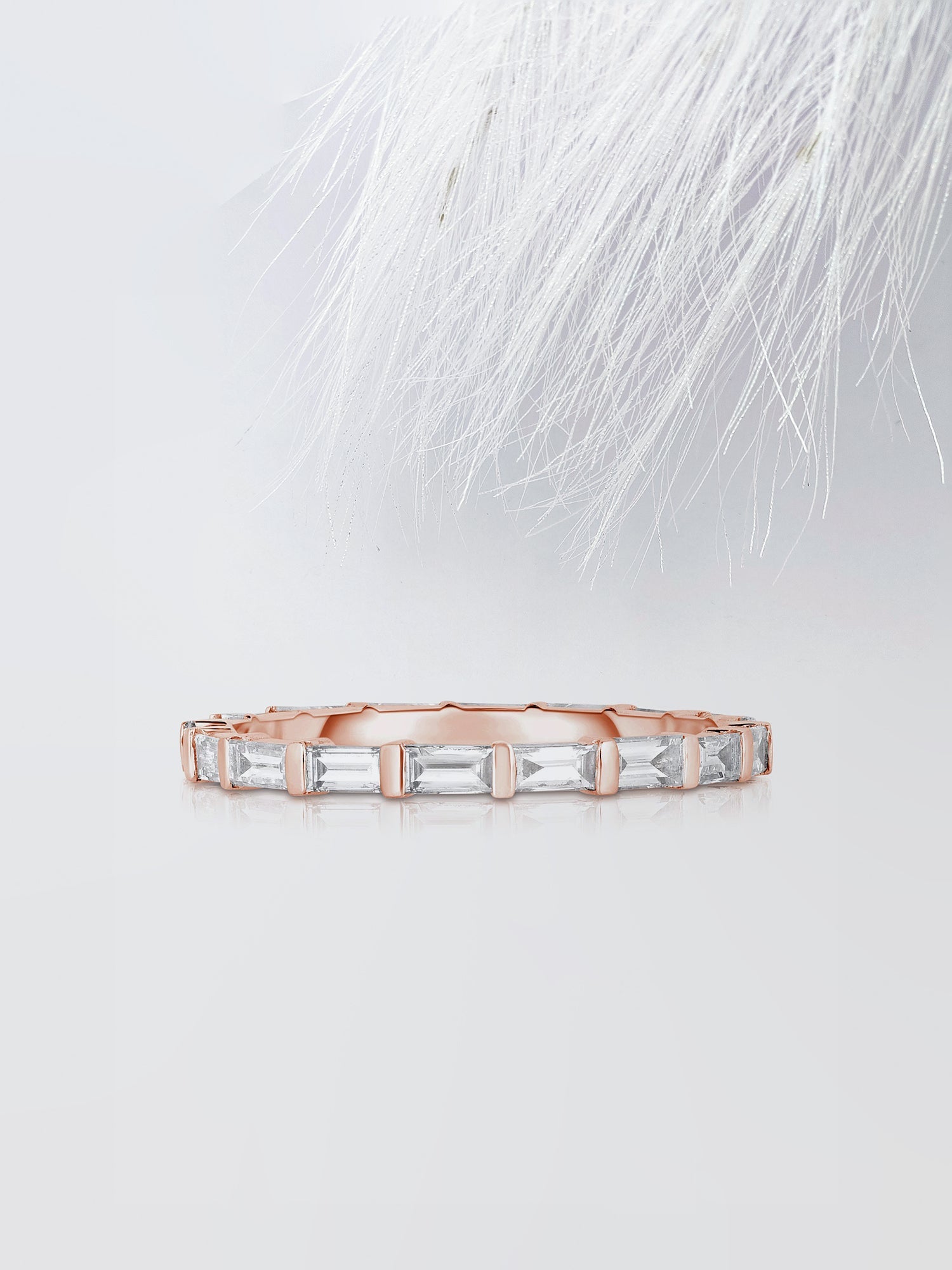 Baguette Cut Moissanite Bar Set Diamond Wedding Band