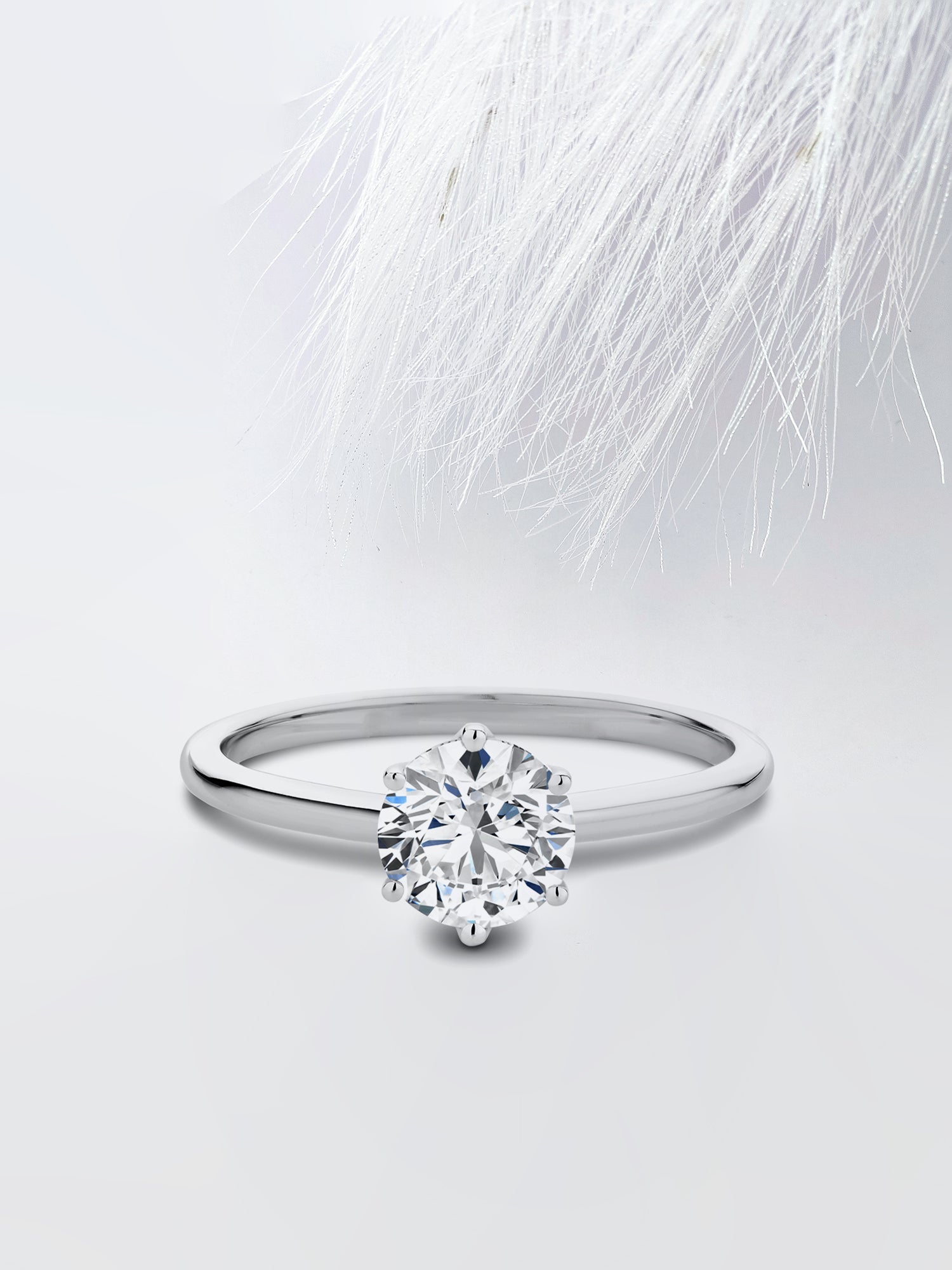 Round Cut Diamond Solitaire Moissanite Engagement Ring For Women