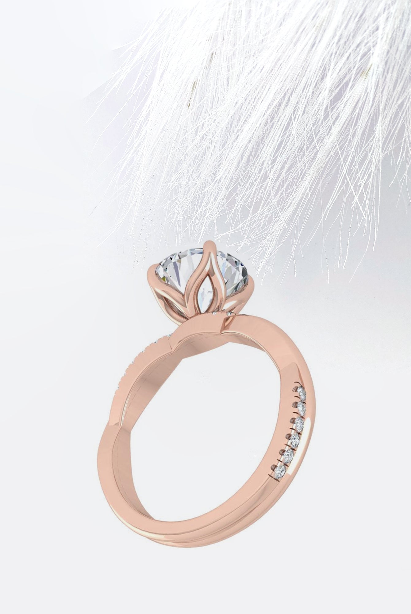 Round Cut Diamond Infinity Moissanite Engagement Ring For Her