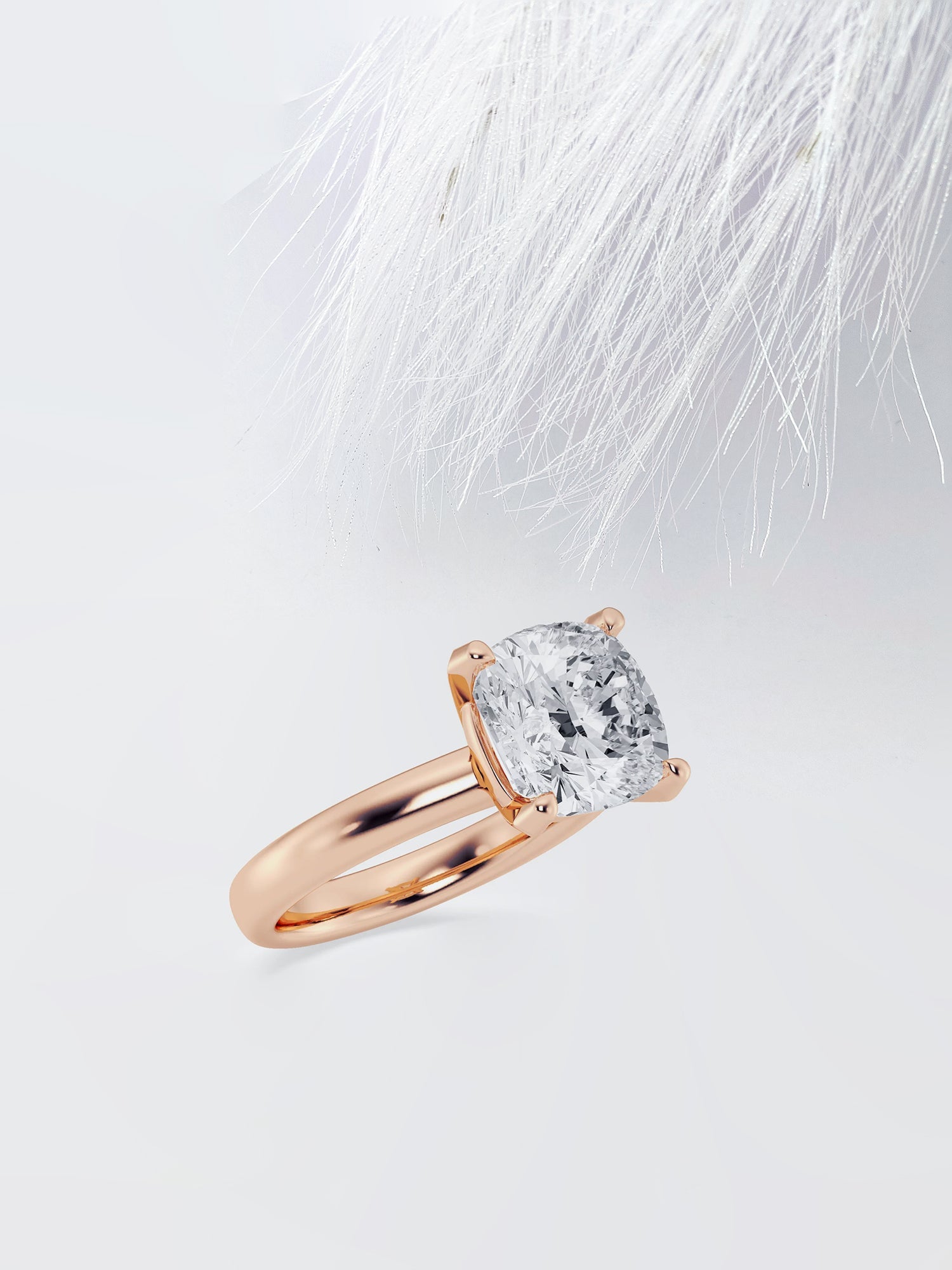 Cushion Cut Diamond Solitaire Moissanite Engagement Ring For Her