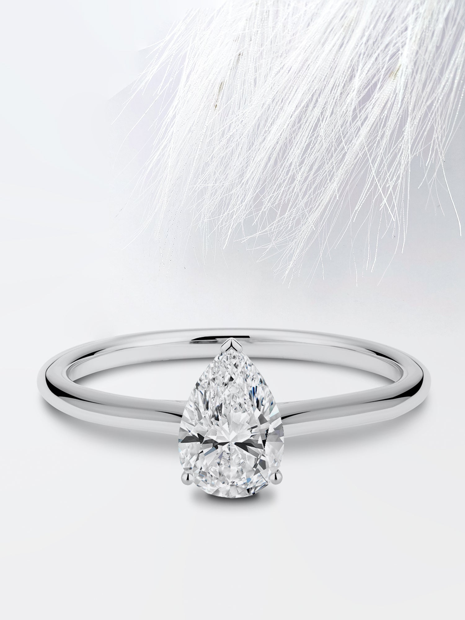 Pear Solitaire Diamond Moissanite Engagement Ring For Women