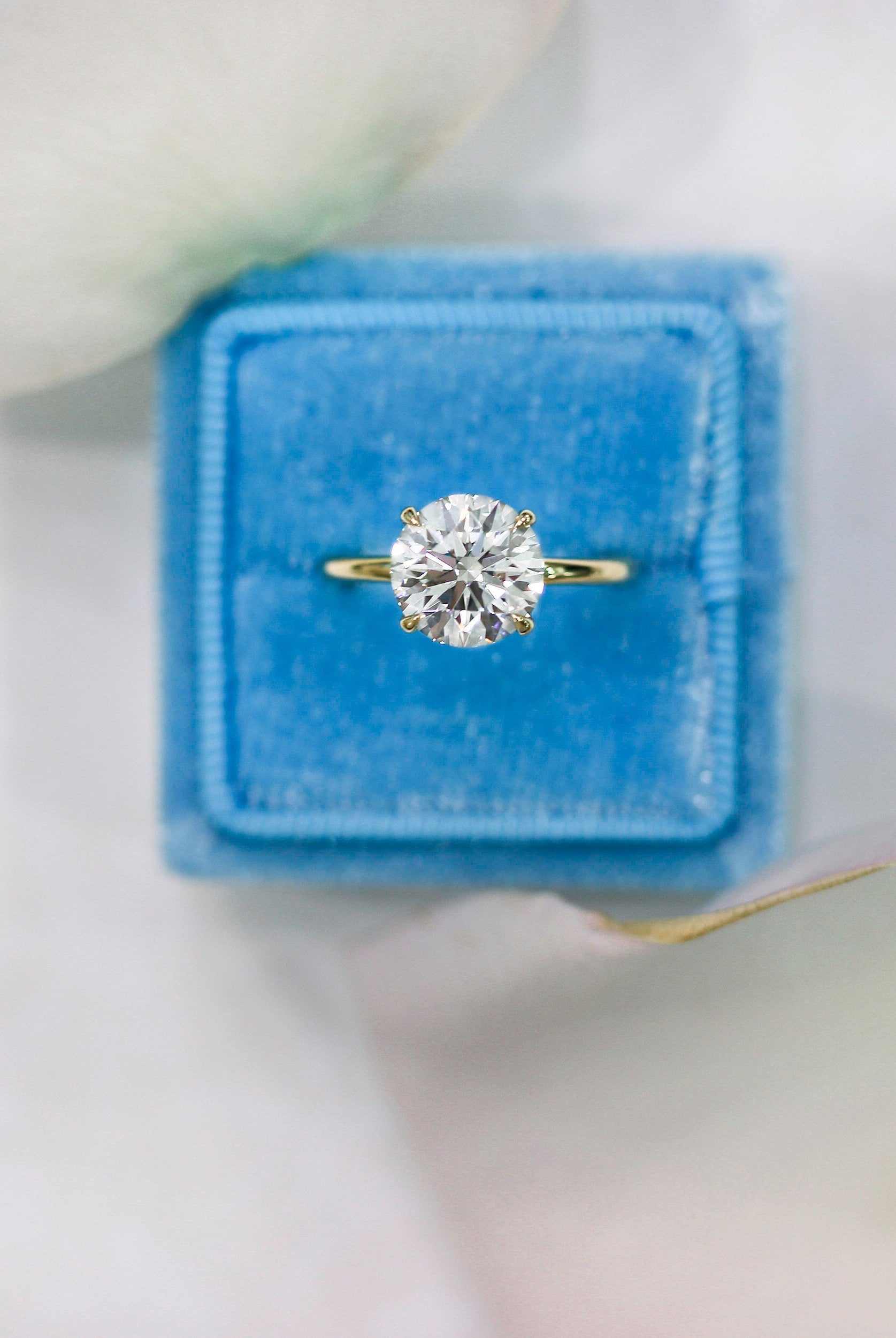 Colored moissanite rings