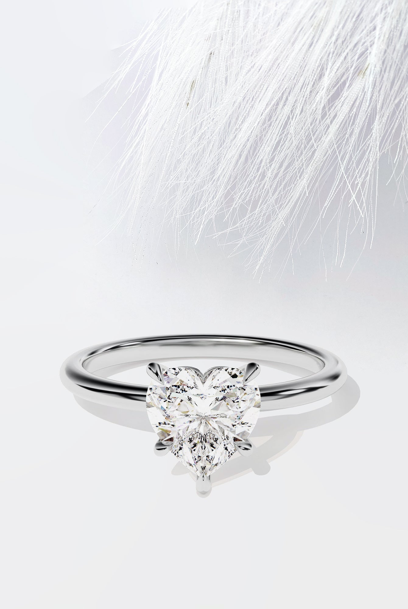 Heart Cut Moissanite Solitaire Diamond Engagement Ring For Women