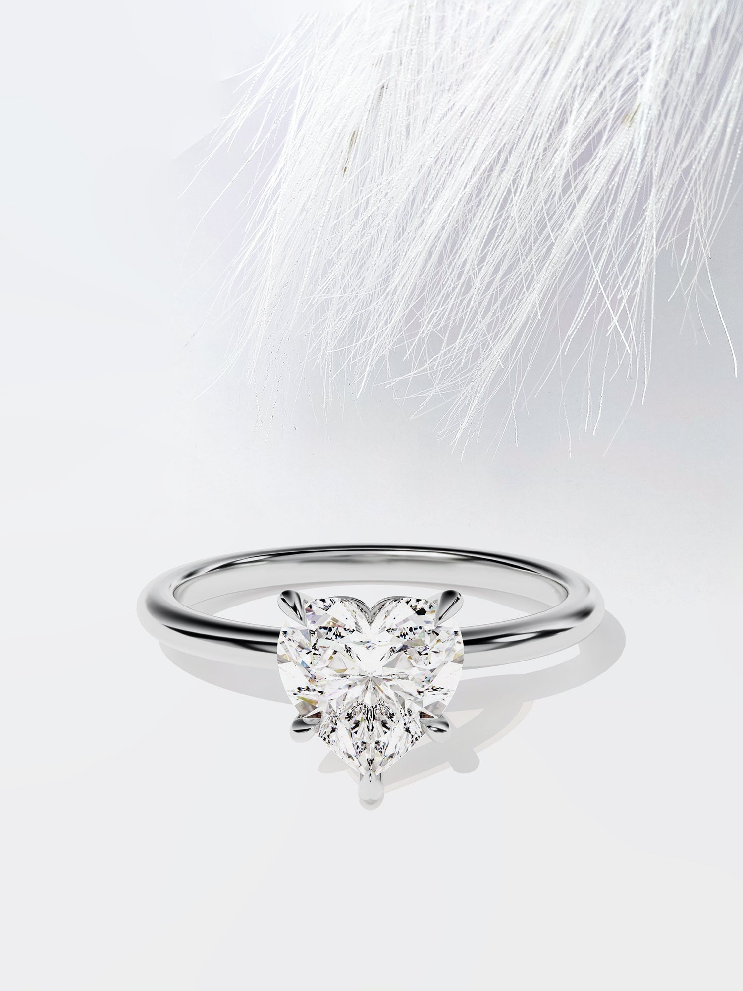 Heart Cut Moissanite Solitaire Diamond Engagement Ring For Women