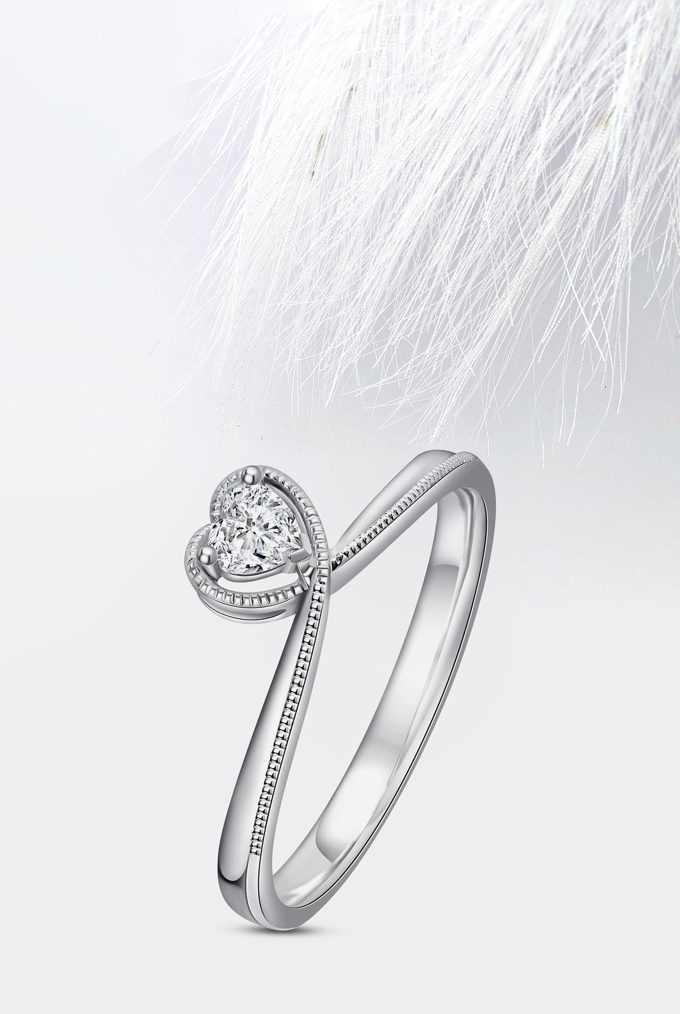 Heart Shaped Unique Diamond Engagement Ring For Women