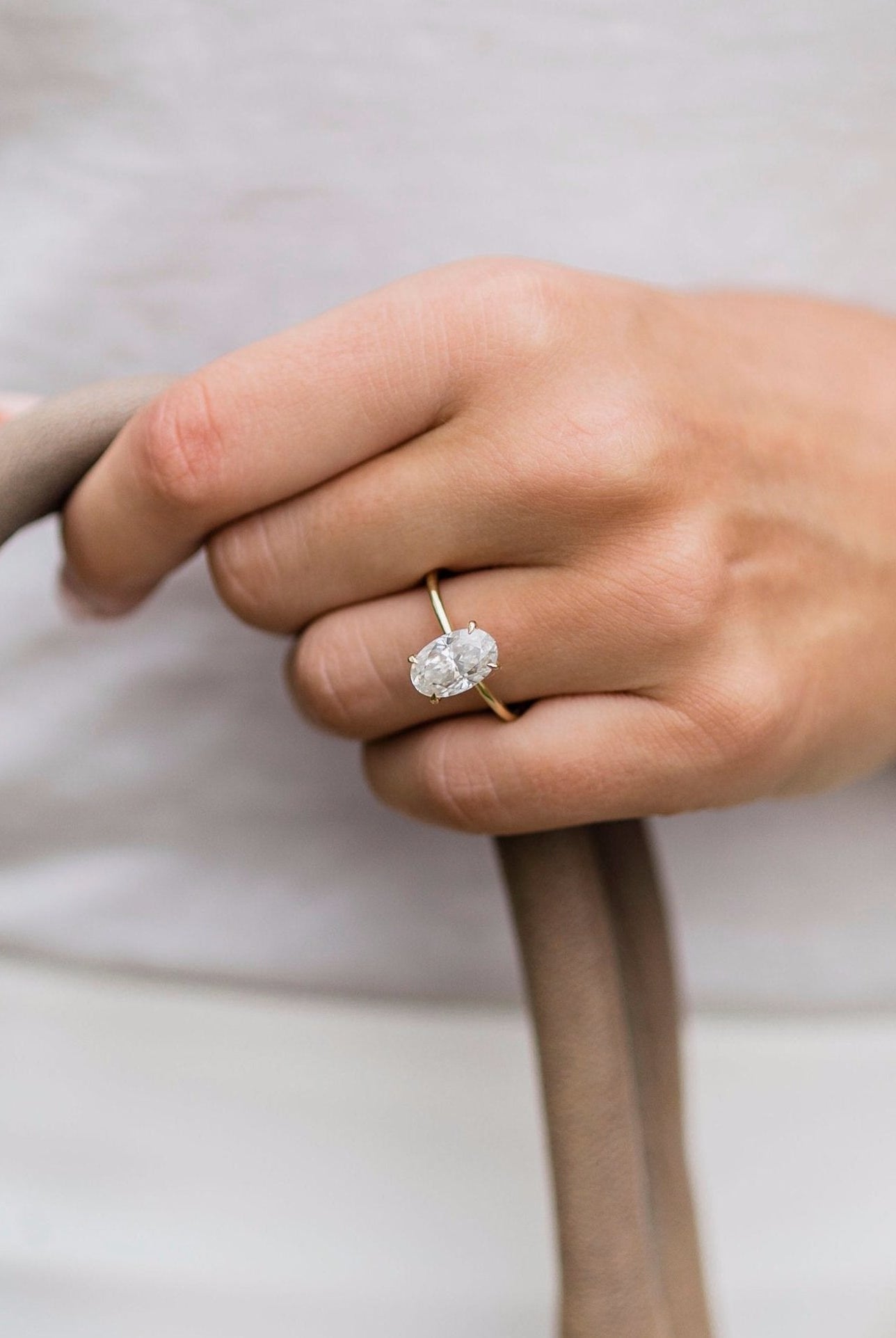 2.80CT Oval Cut Four Prong Moissanite Solitaire Engagement Ring