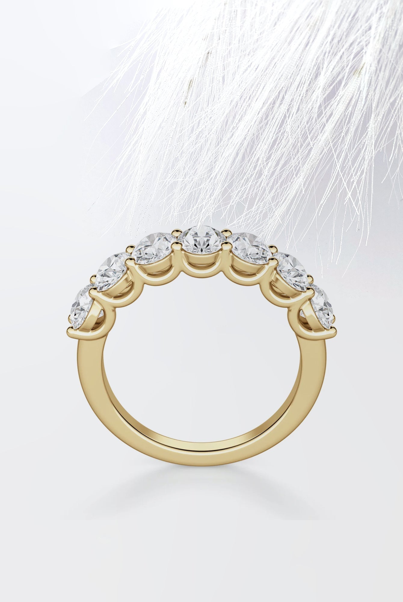 Oval Cut Moissanite Seven Stone Diamond Wedding Band