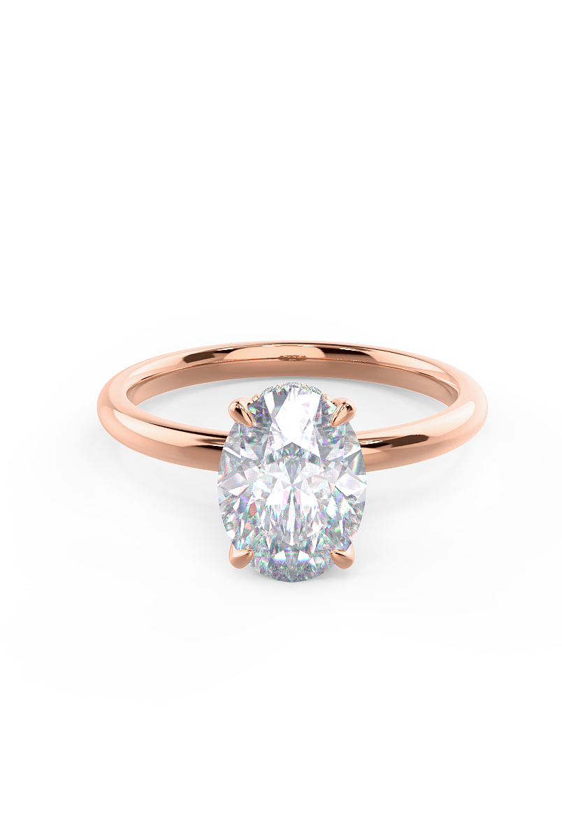 2.0ct Oval Four Prong Moissanite Diamond Solitaire Engagement Ring For Women