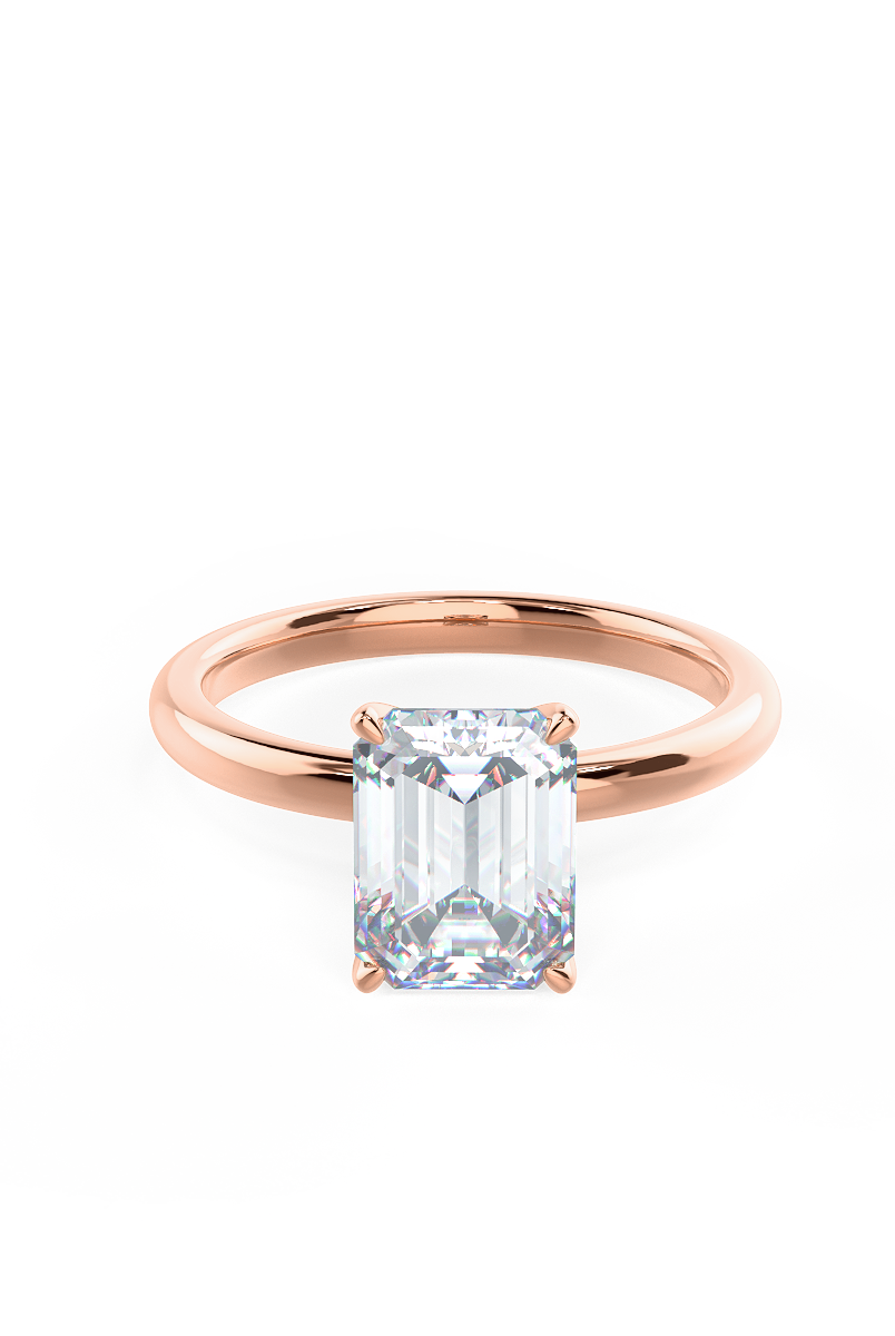 2.75ct Emerald Cut Moissanite Diamond Solitaire Engagement Ring For Her