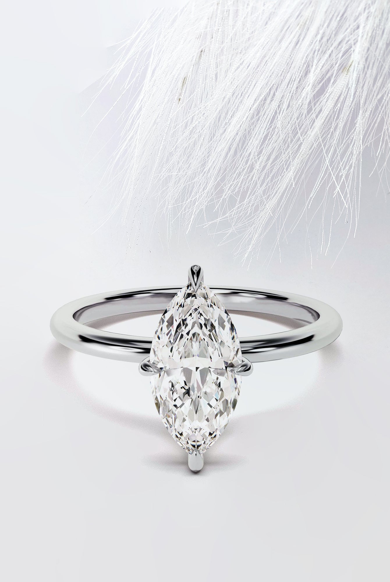 Marquise Cut Moissanite Solitaire Diamond Engagement Ring For Women