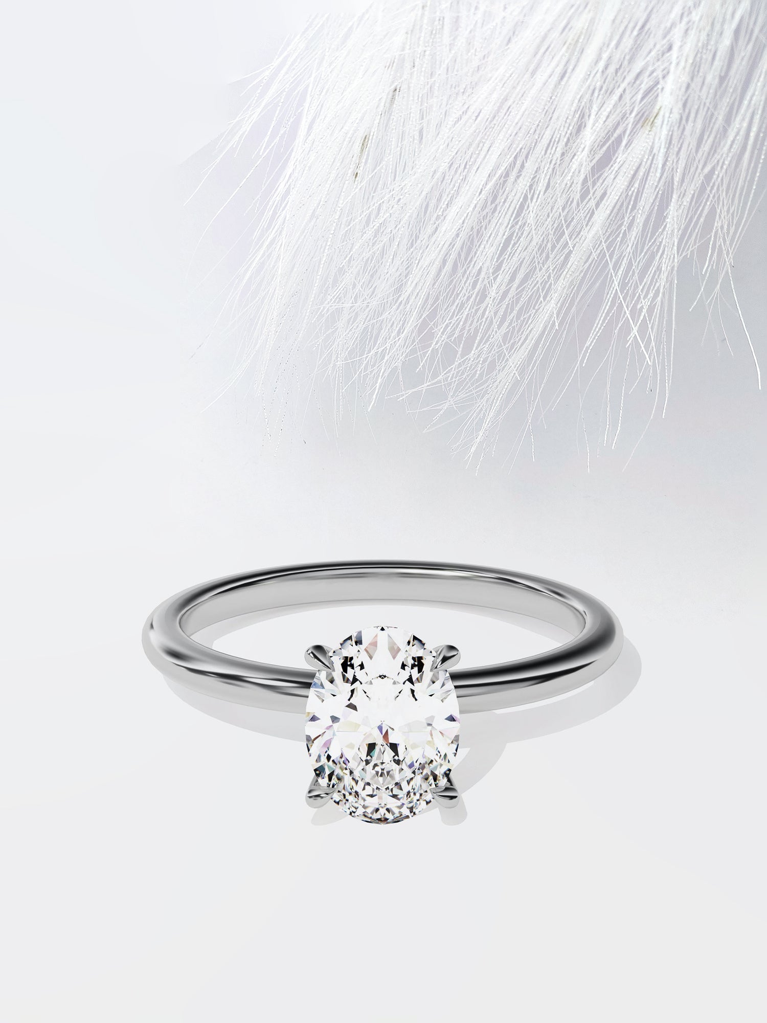 Oval Cut Moissanite Solitaire Diamond Engagement Ring For Women