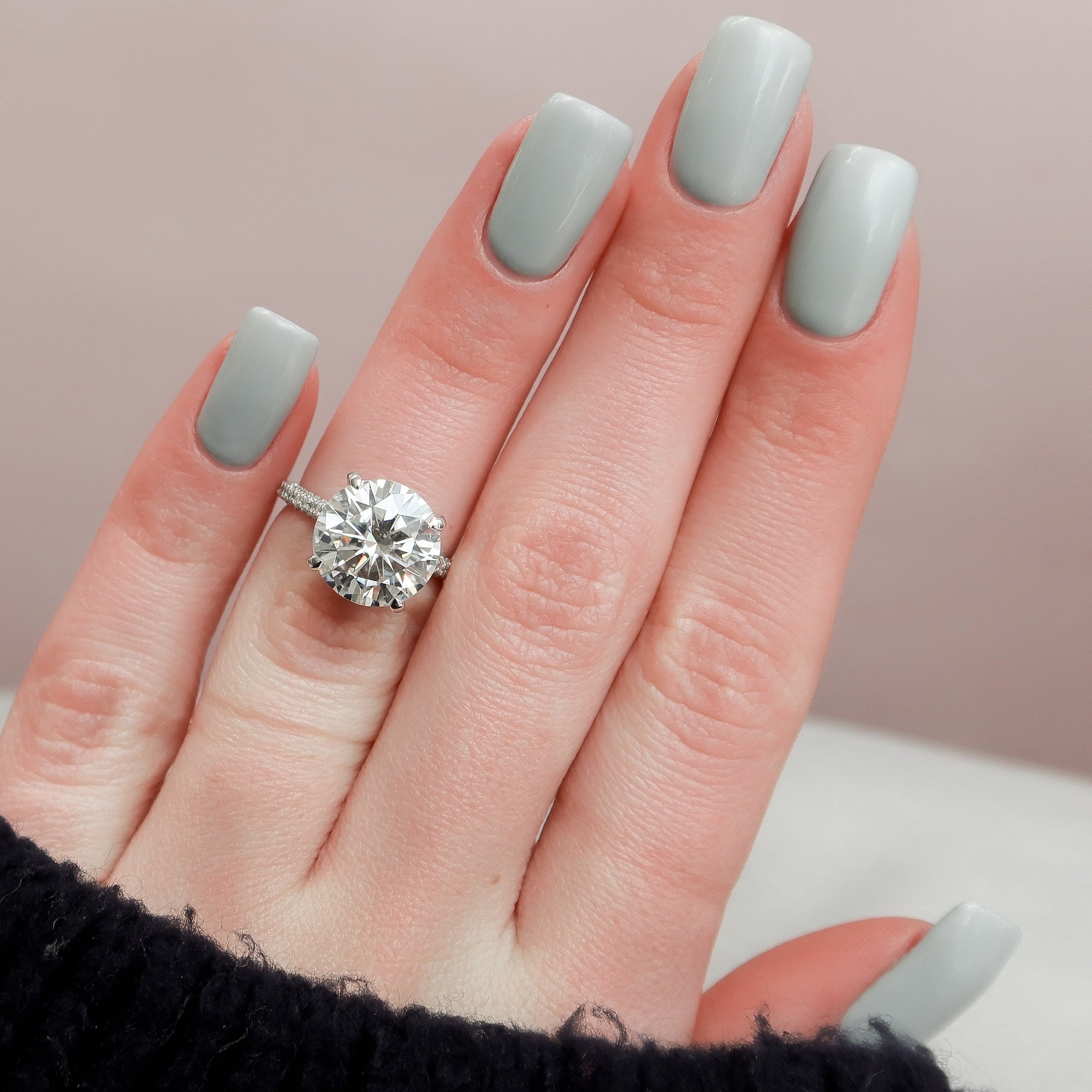 Cathedral Set Moissanite Ring