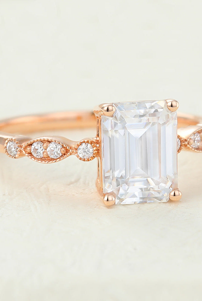 emerald-shaped-moissanite-milgrain-pave-engagement-ring