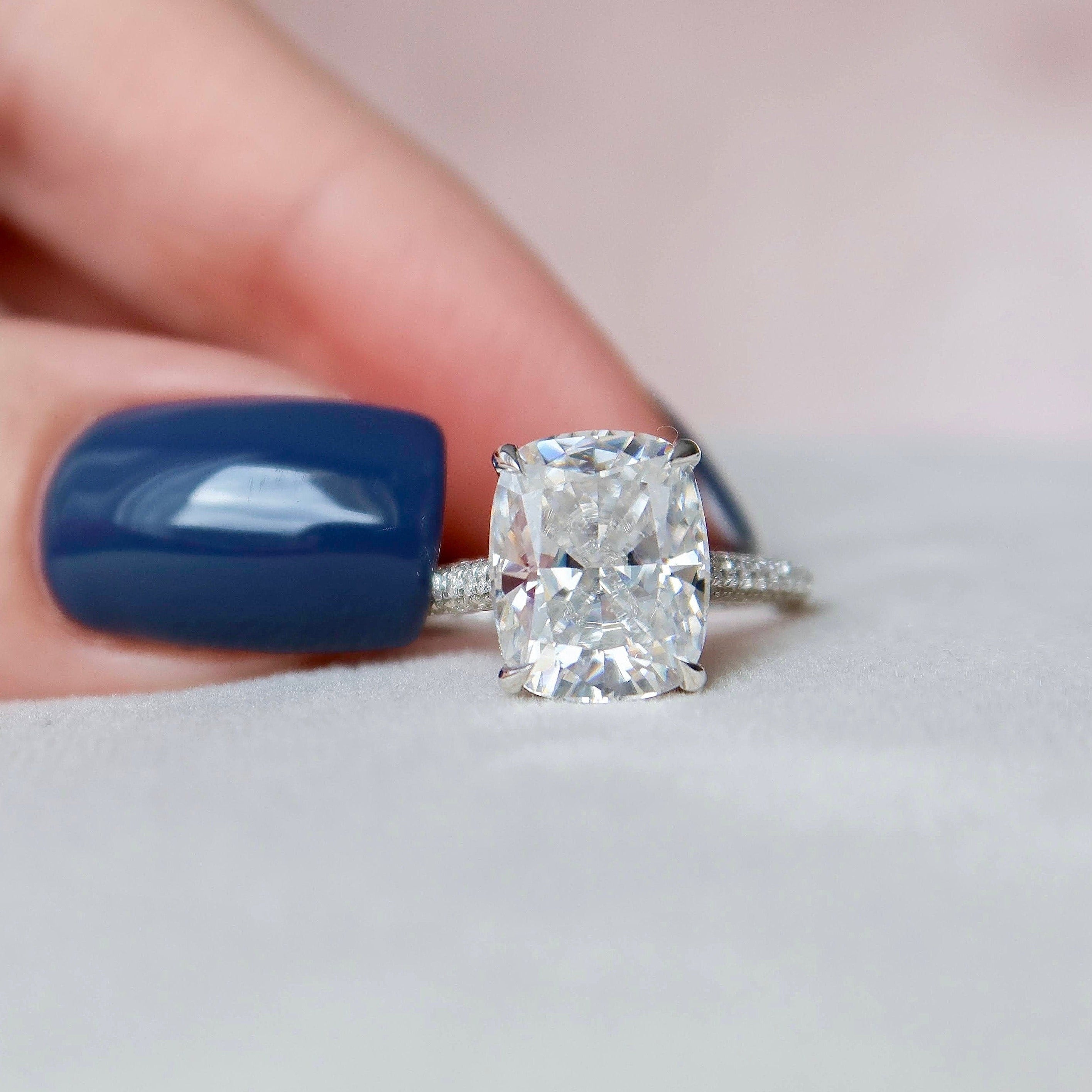 6.0CT Elongated Cushion Moissanite Ring