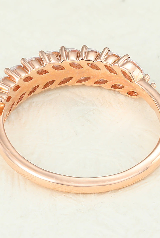 marquise-shaped-moissanite-half-eternity-wedding-band