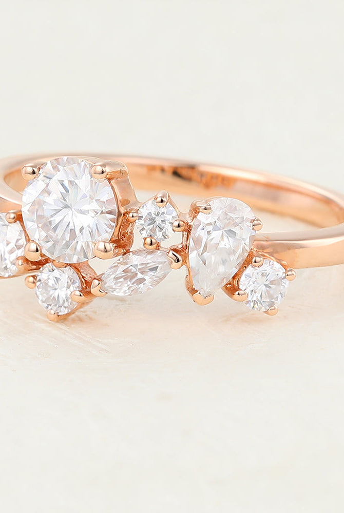 round-marquise-pear-shaped-moissanite-cluster-wedding-band