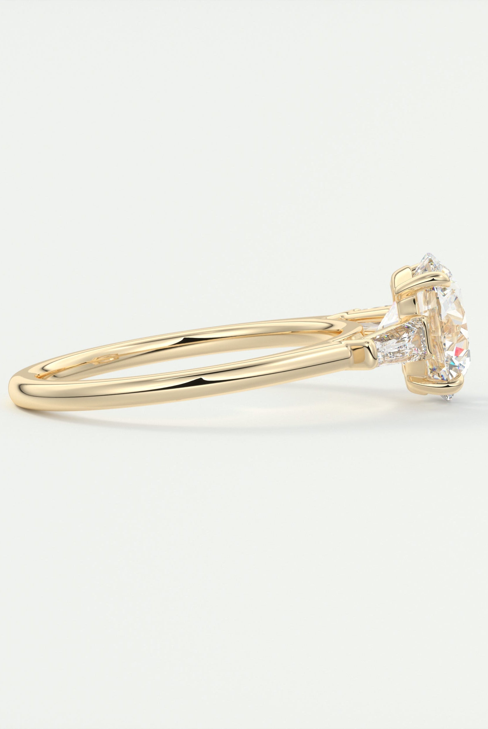 2CT Round Cathedral Set Moissanite Diamond Three Stone Engagement Ring For Women