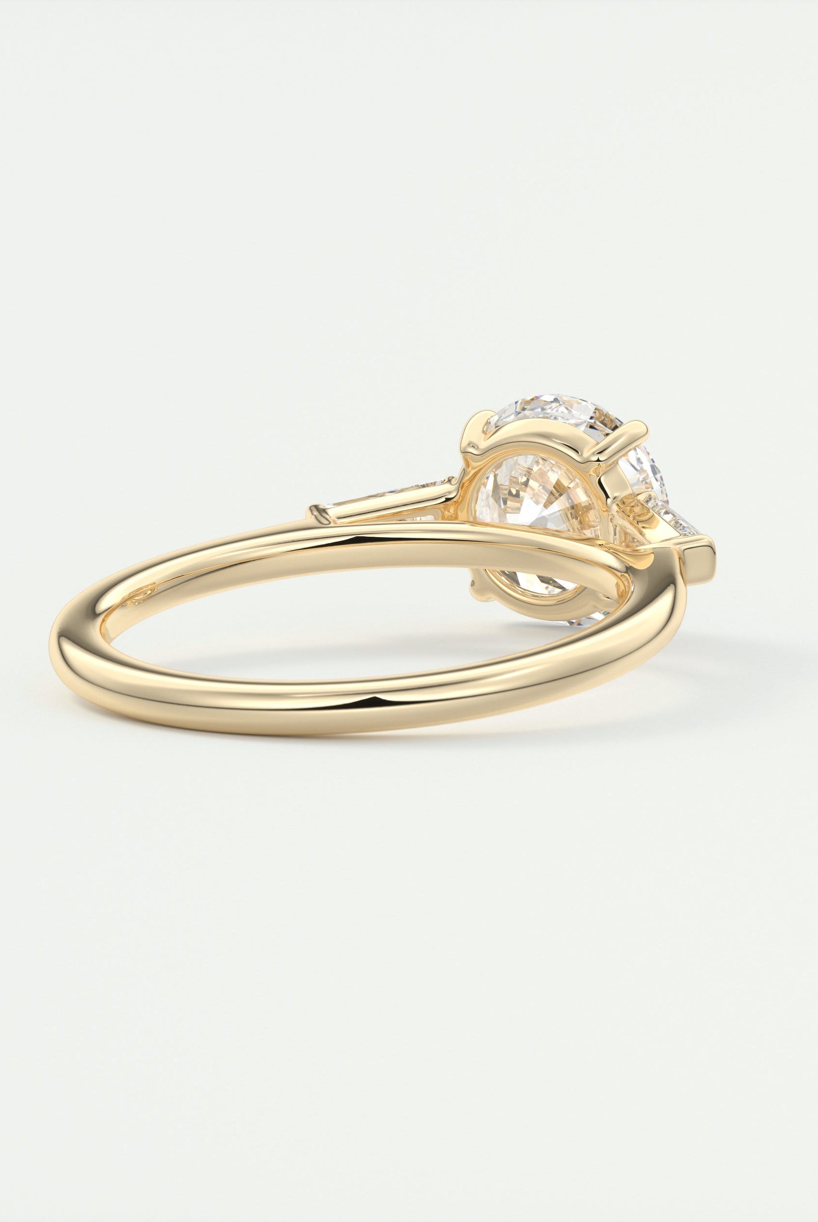 2CT Round Cathedral Set Moissanite Diamond Three Stone Engagement Ring For Women