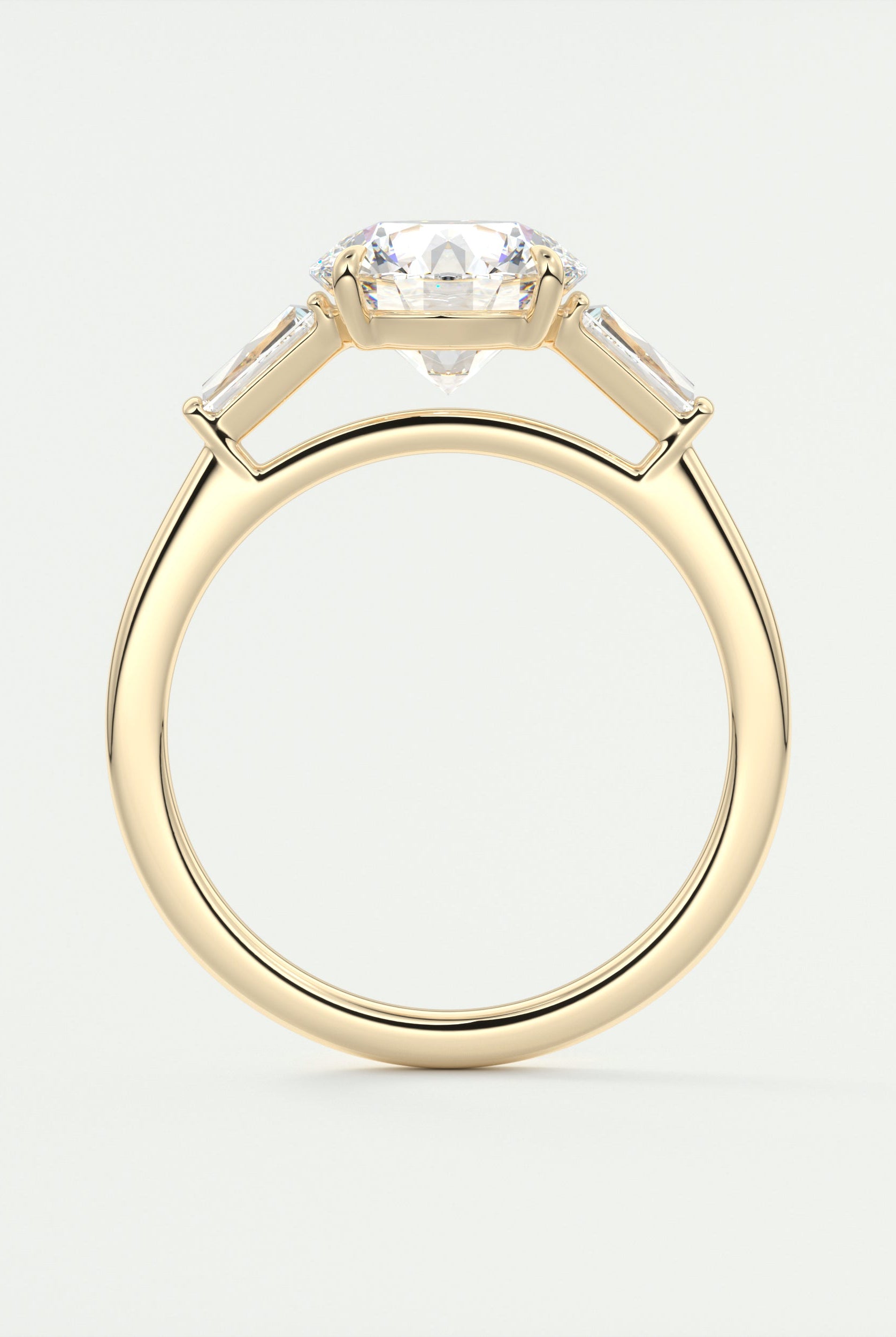 2CT Round Cathedral Set Moissanite Diamond Three Stone Engagement Ring For Women