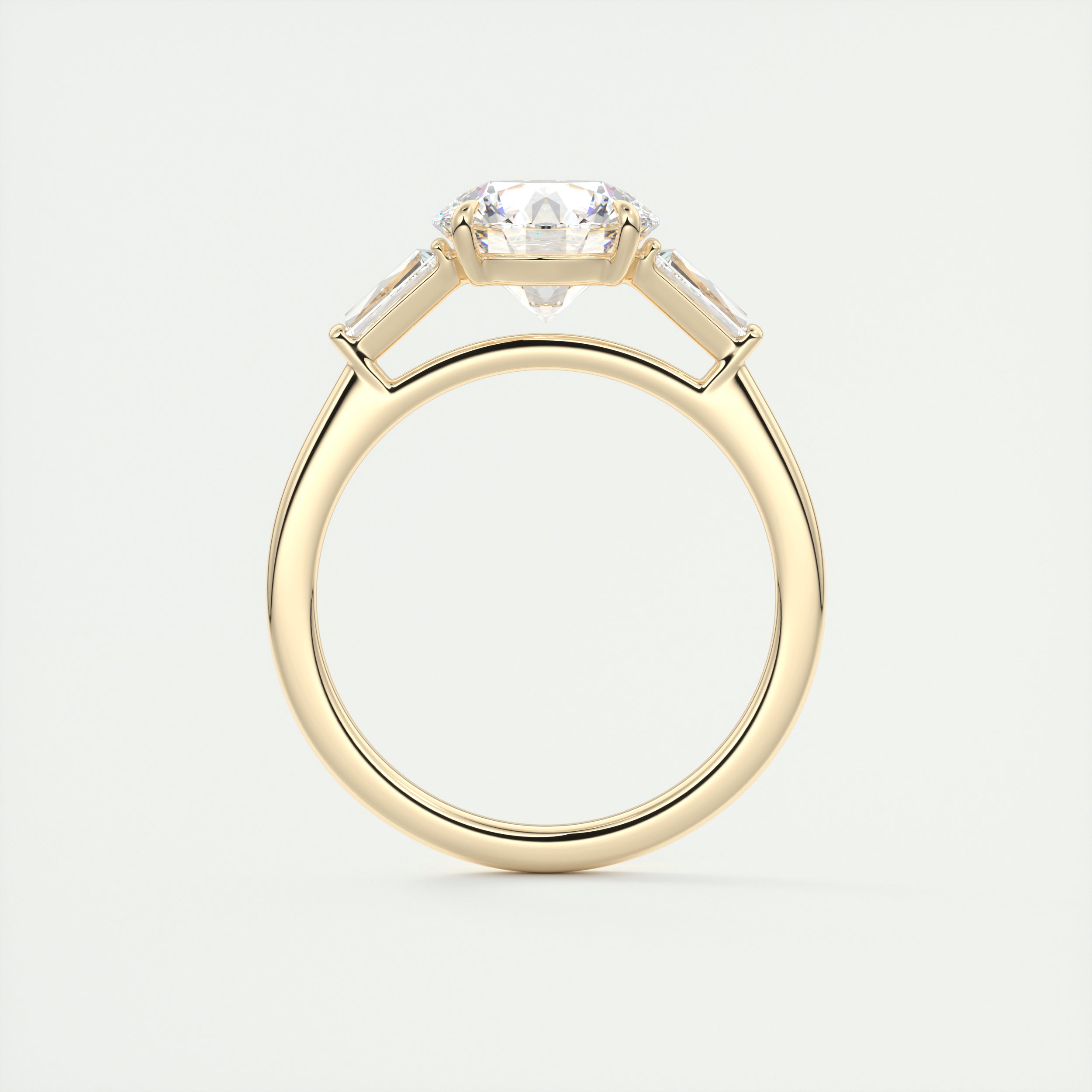 2CT Round Cathedral Set Moissanite Diamond Three Stone Engagement Ring For Women