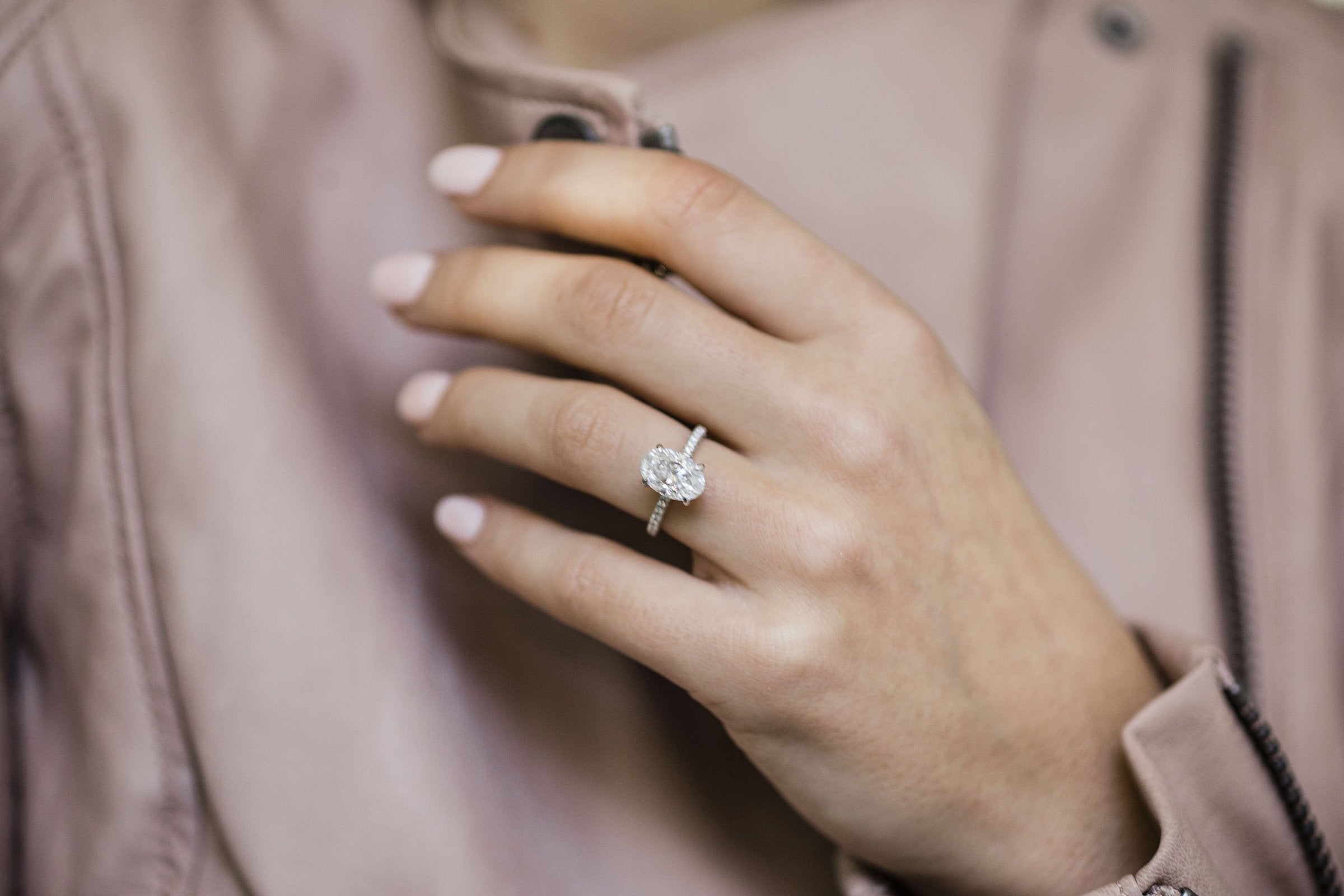 oval moissanite engagement ring