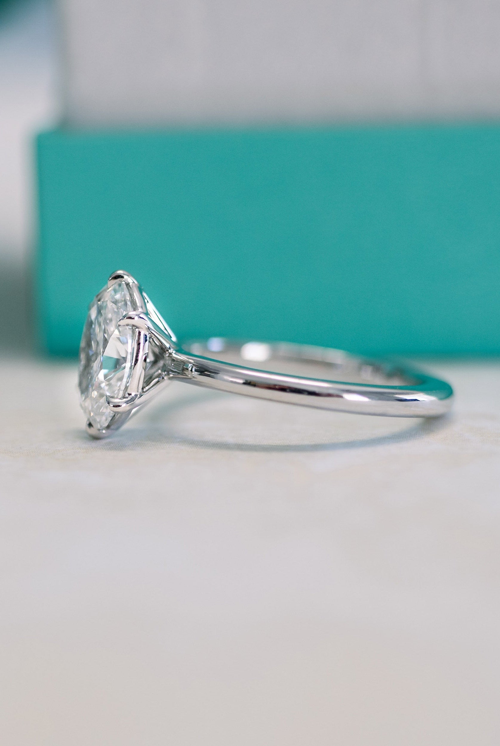 1.50ct Oval Six Prong Moissanite Diamond Solitaire Engagement Ring