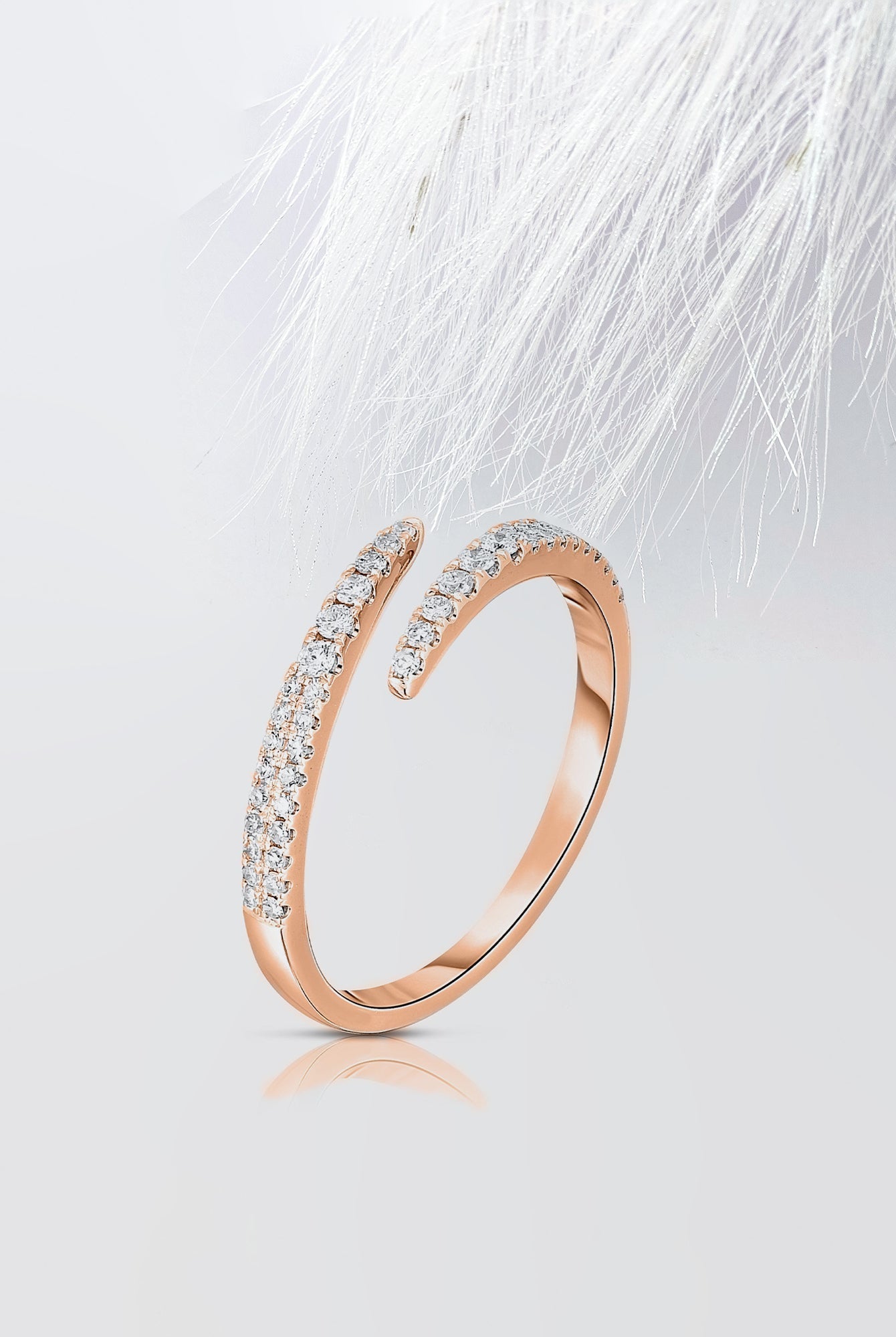 1.70mm Round Cut Moissanite Open Diamond Wrap Wedding Band