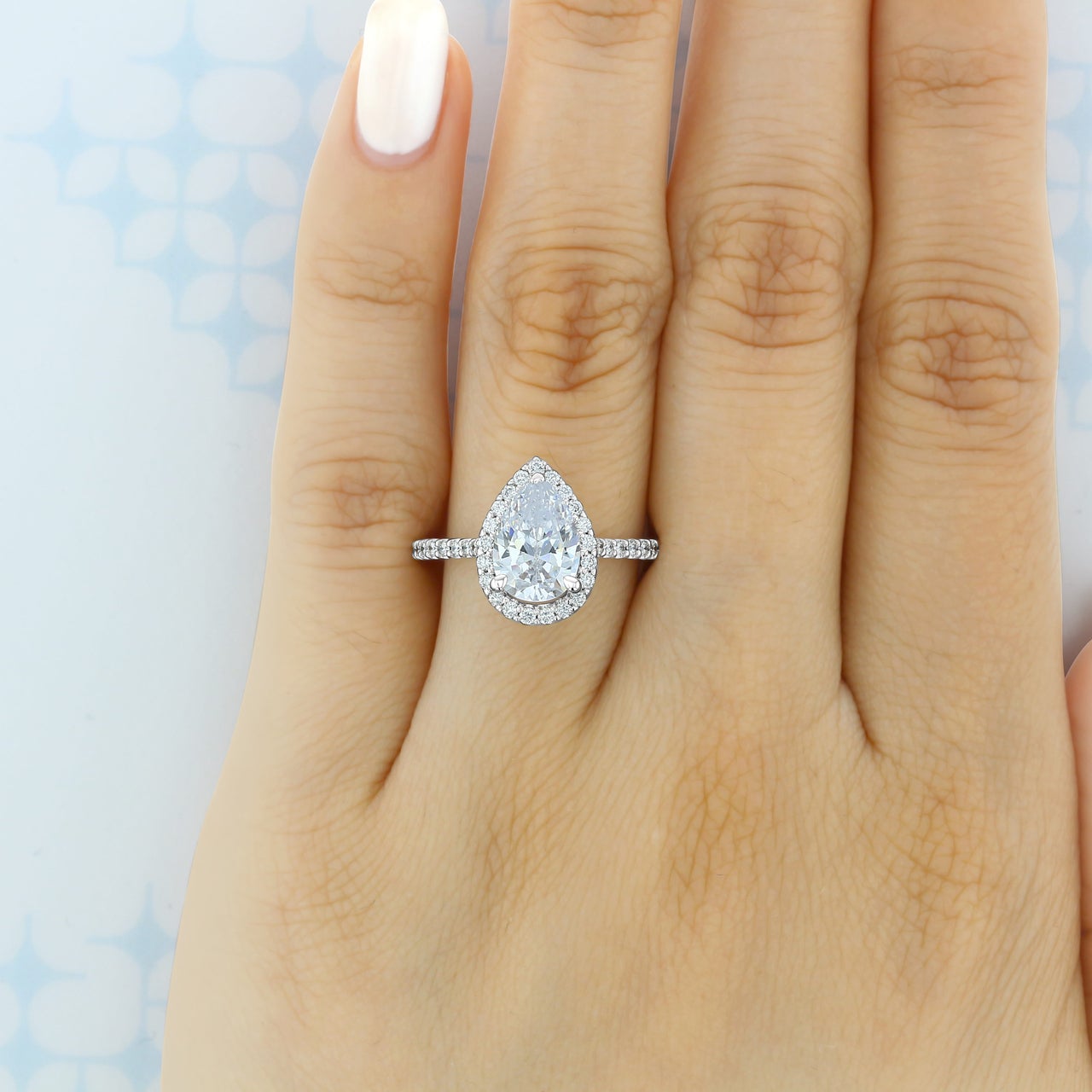 Halo moissanite wedding ring USA