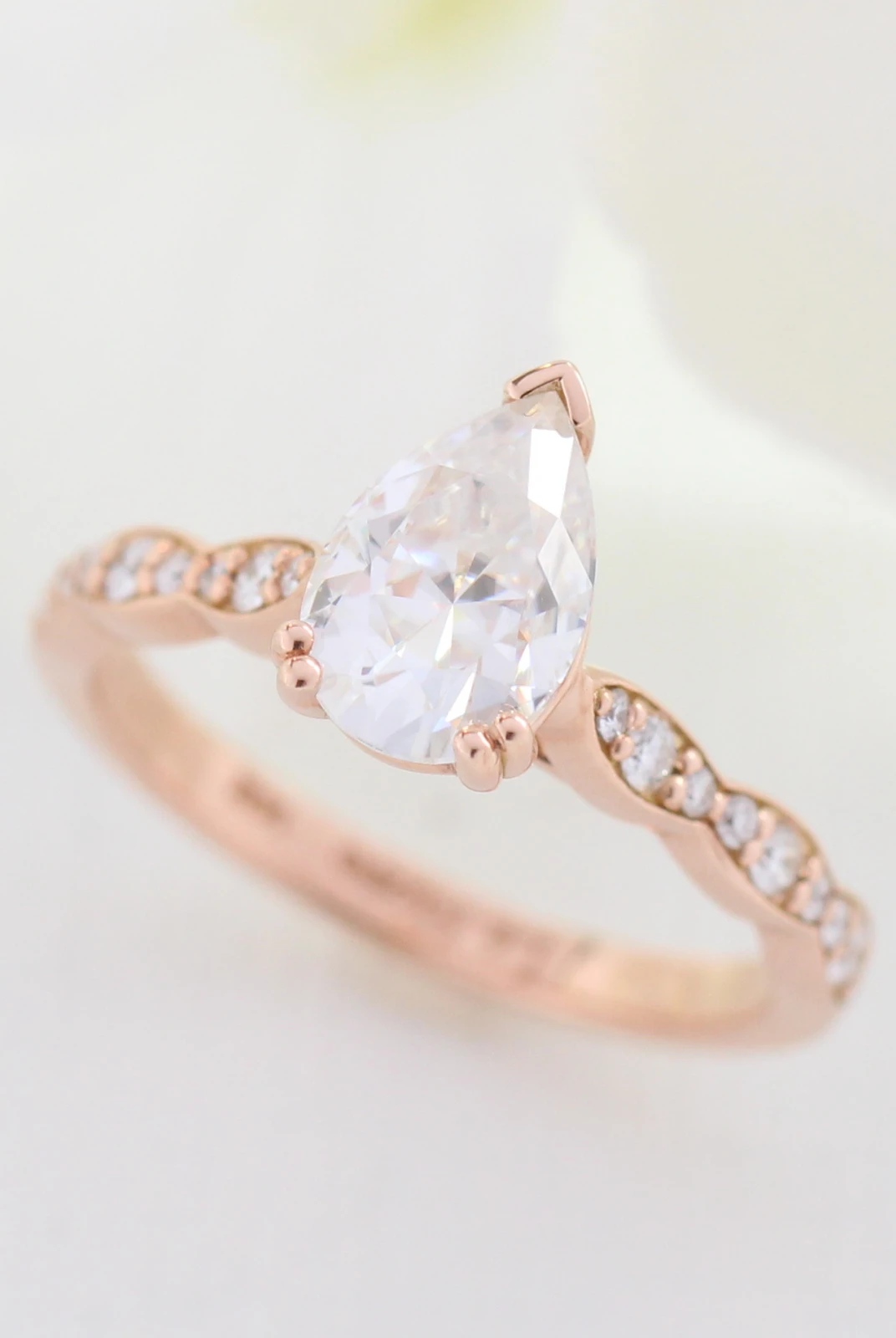 Moissanite wedding jewelry for barn wedding