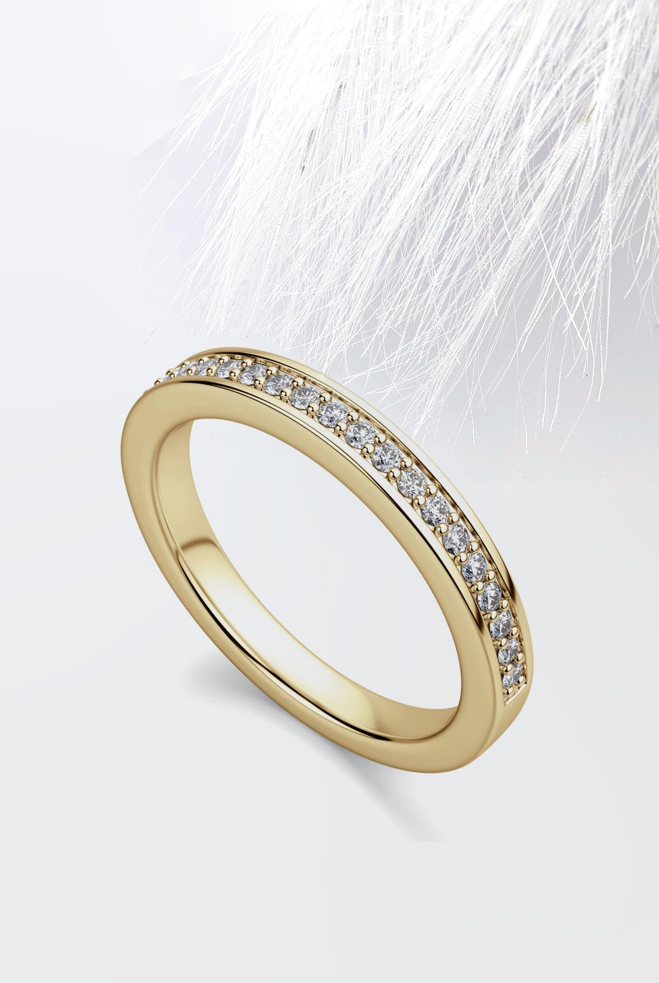 Round Cut Moissanite Channel Set Diamond Wedding Band