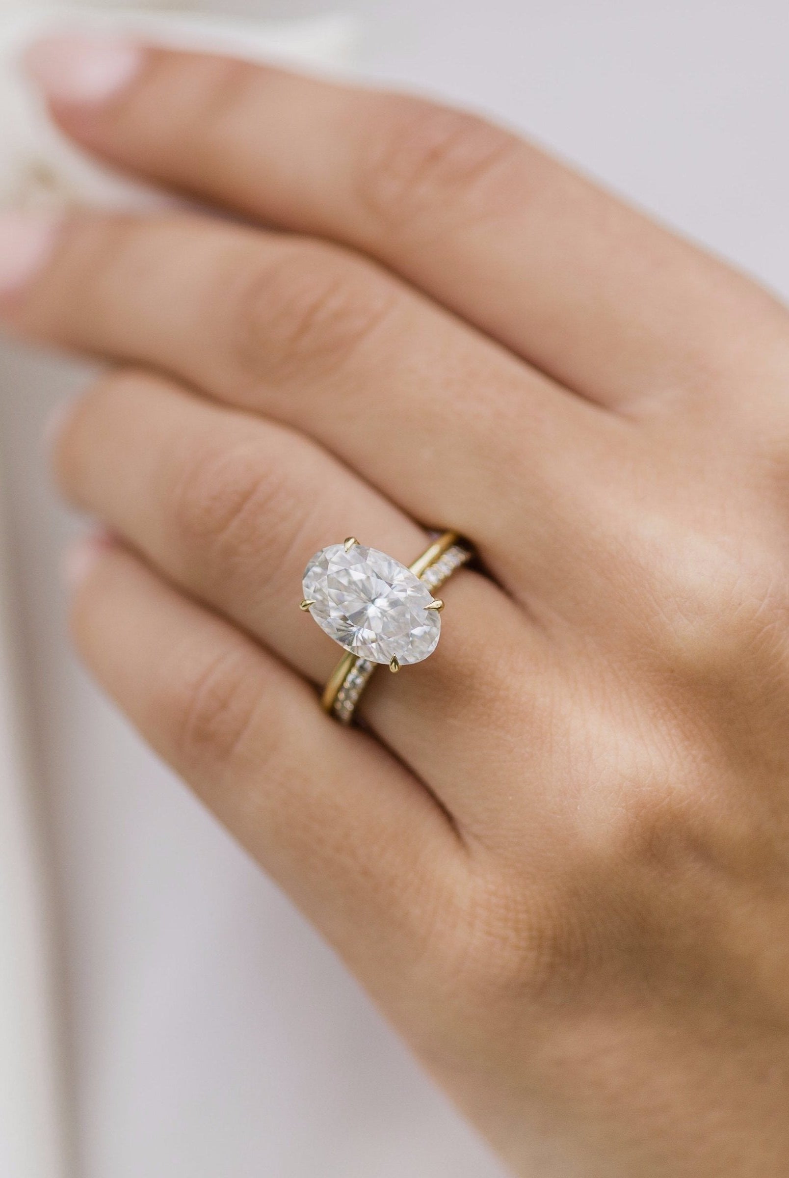 6.70CT Oval Cut 4 Prong Moissanite Solitaire Engagement Ring