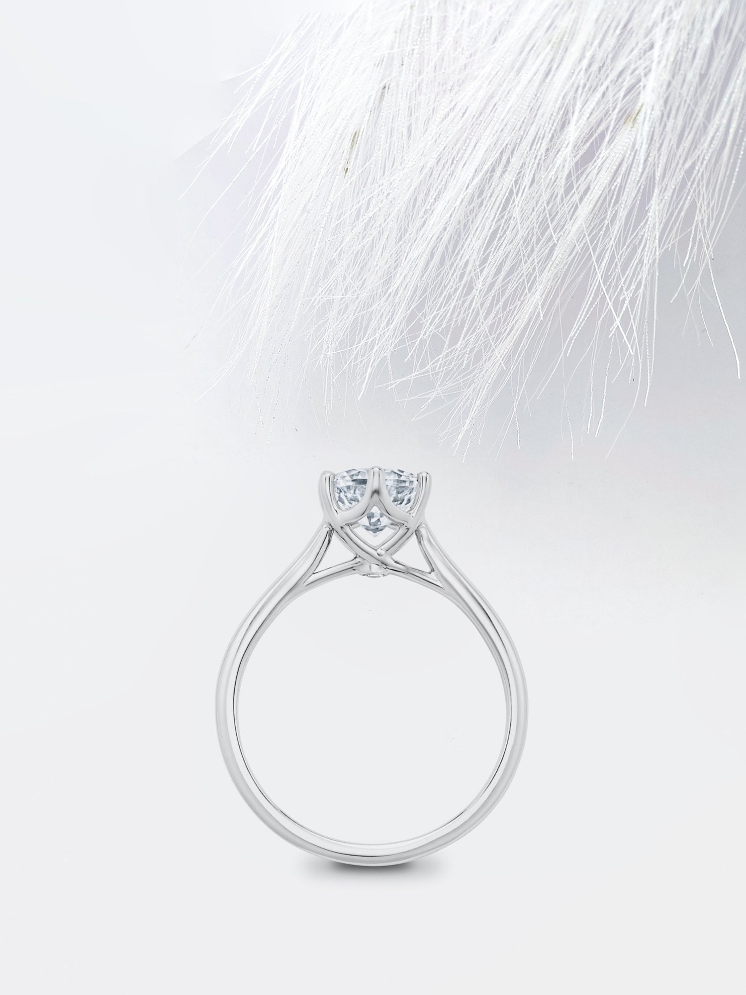 Round Cut Diamond Solitaire Moissanite Engagement Ring For Women